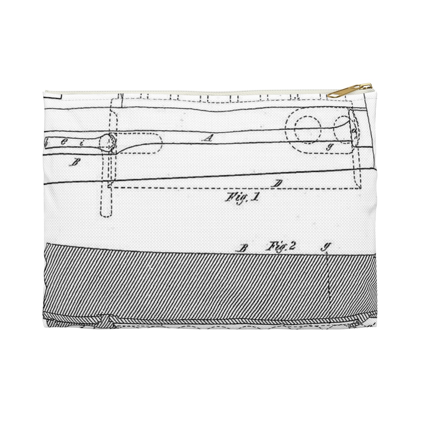Patent drawing - Means of Attaching Magazines to Fire-Arms, 1875 Public domain image Large Organizer Pouch with Black Zipper