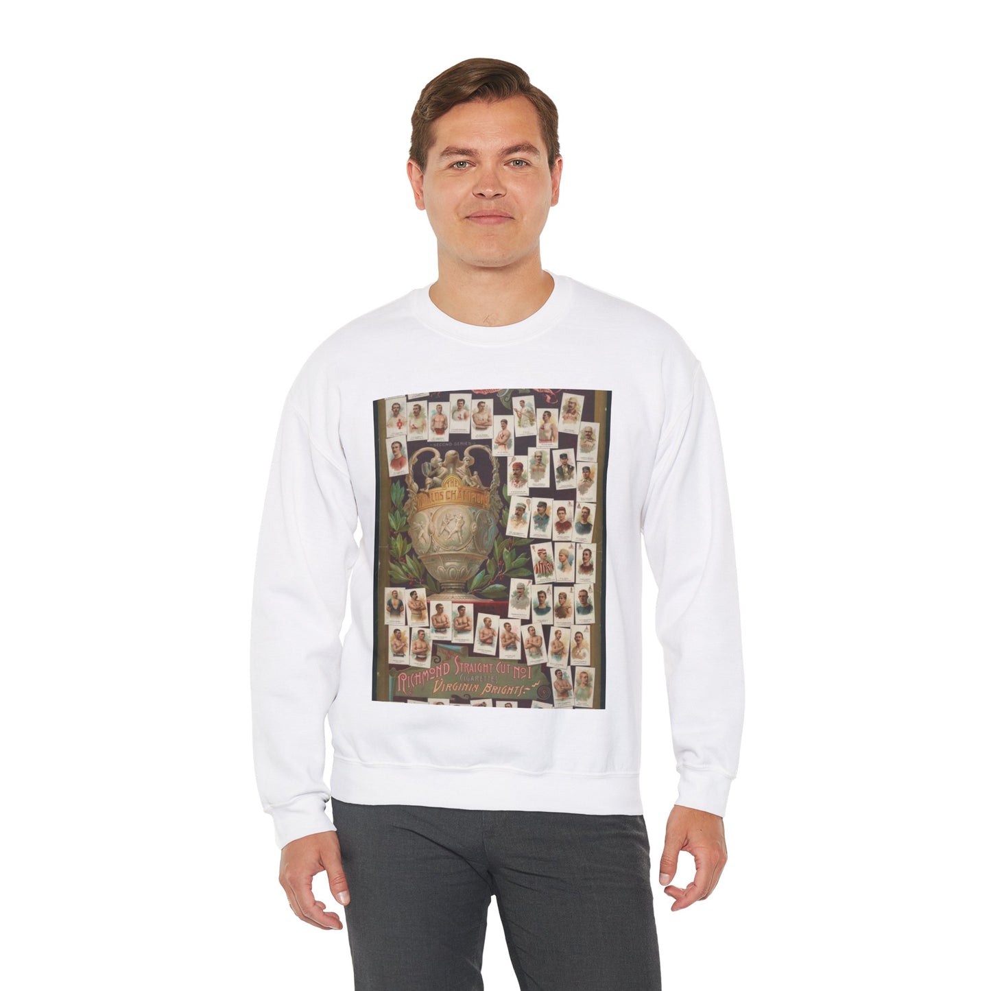 Allen & Ginter. Richmond, Virginia Richmond straight cut no. 1 cigarettes Virginia brights. The worlds champions second series White Heavy Blend Adult Crew Neck SweatShirt