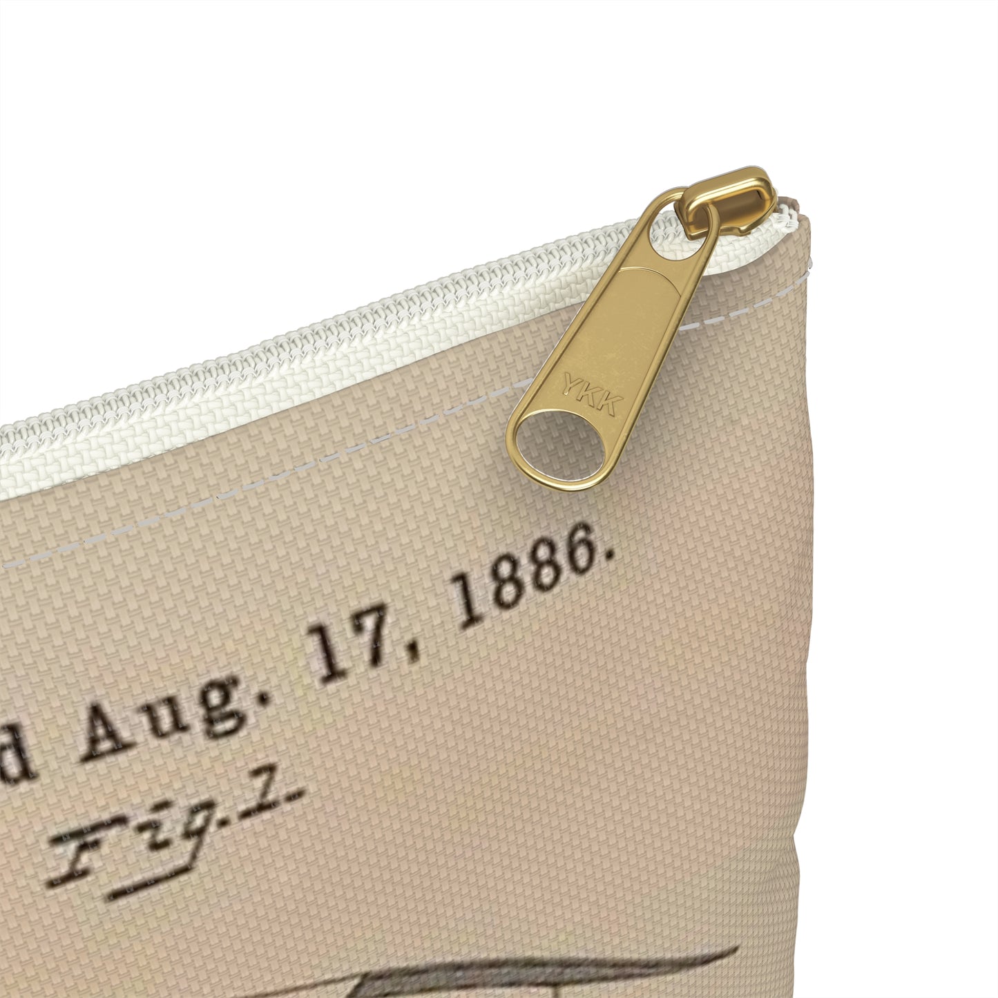 Patent Drawing of Engine - Drawing for a Collapsible Toy House Public domain image Large Organizer Pouch with Black Zipper