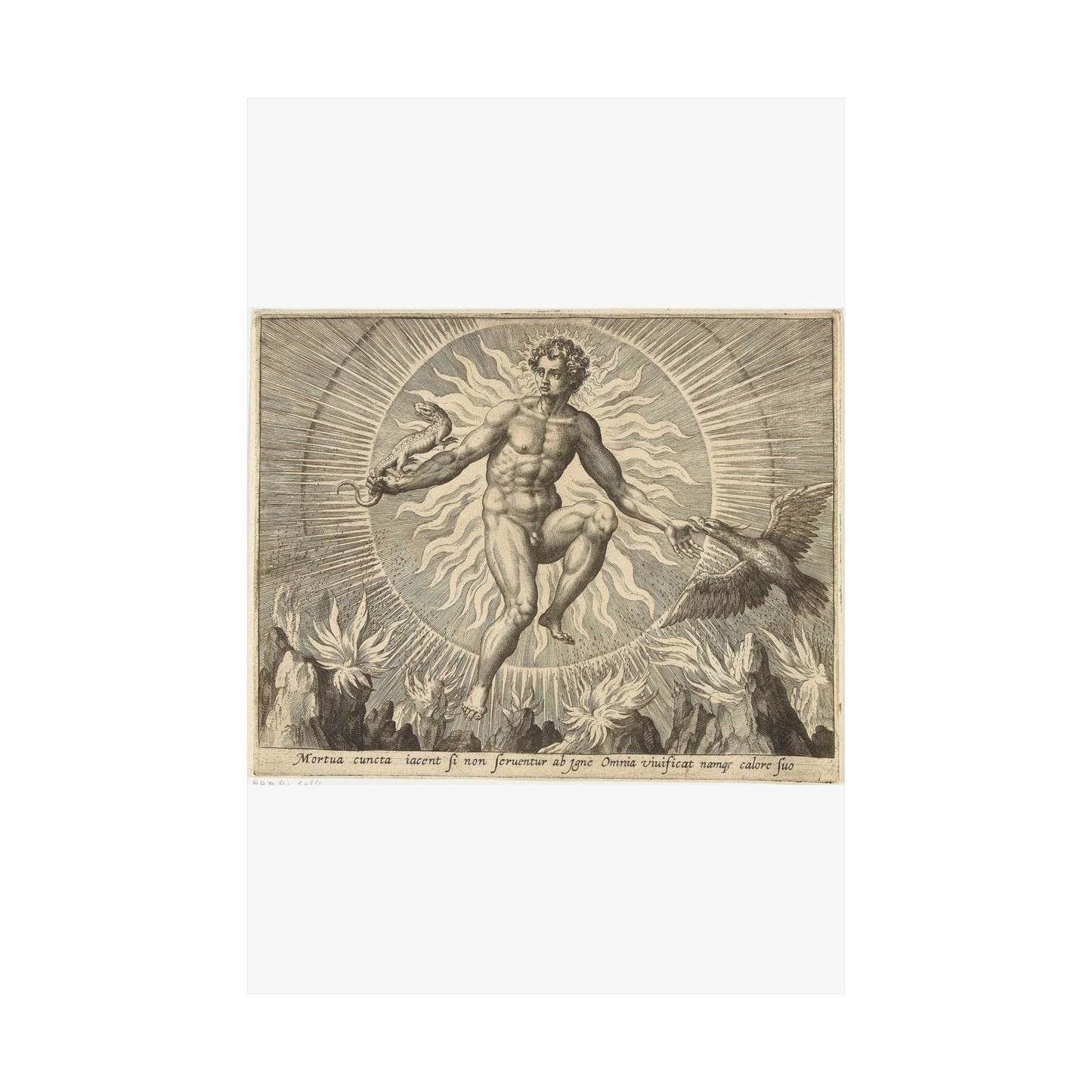 Adriaen Collaert - Vuur - Engraving, Public domain image High Quality Matte Wall Art Poster for Home, Office, Classroom