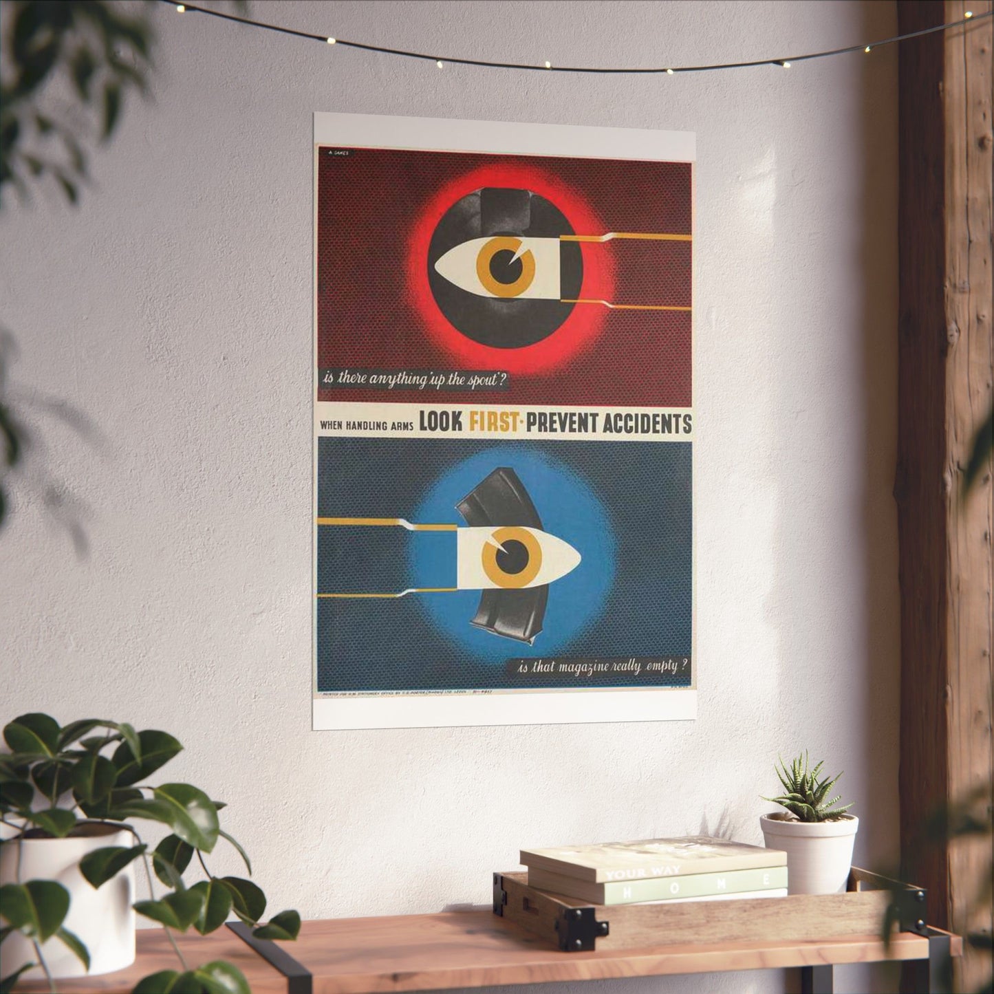 When Handling Arms Look First - Prevent Accidents Art.IWMPST2895 High Quality Matte Wall Art Poster for Home, Office, Classroom
