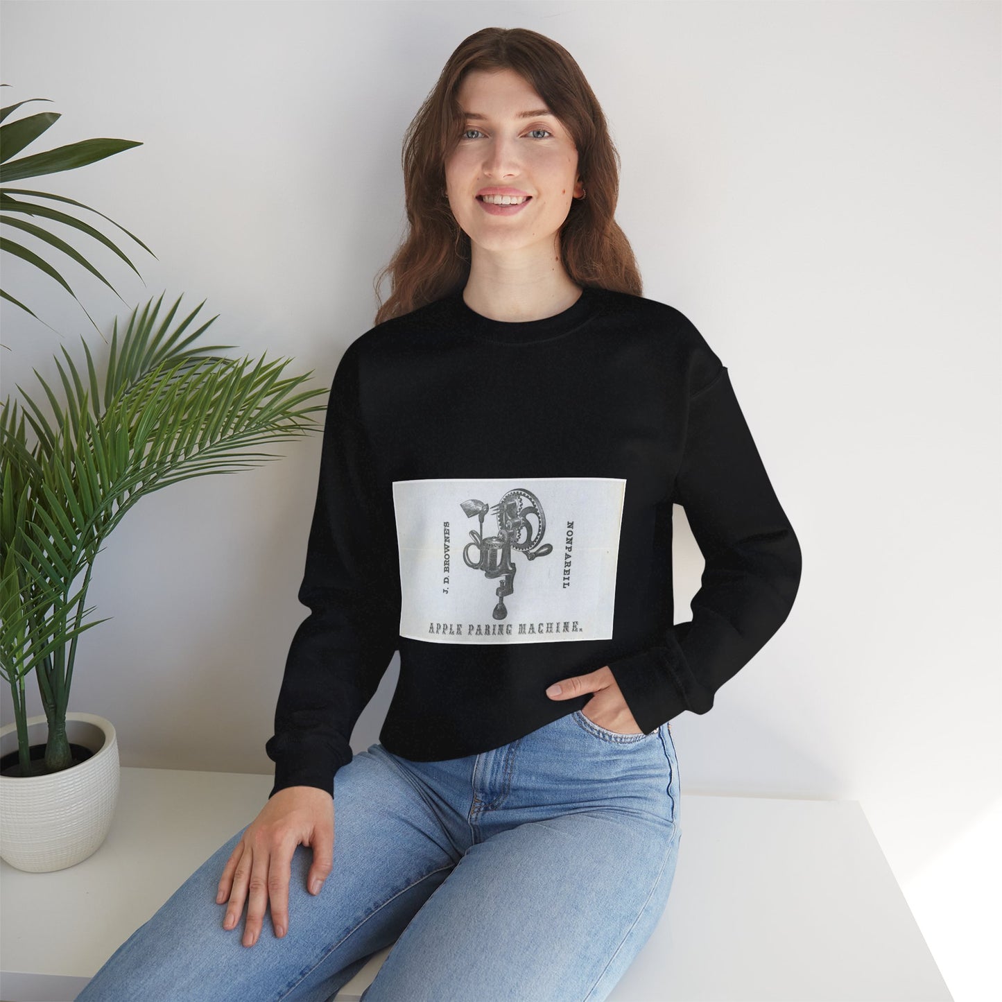 Patent Case File No. 14,800, Machine for Paring Apples, Inventor- John D. Browne - DPLA - 05c09419f4c82ee5169e19430bb1aed0 (page 15) Black Heavy Blend Adult Crew Neck SweatShirt