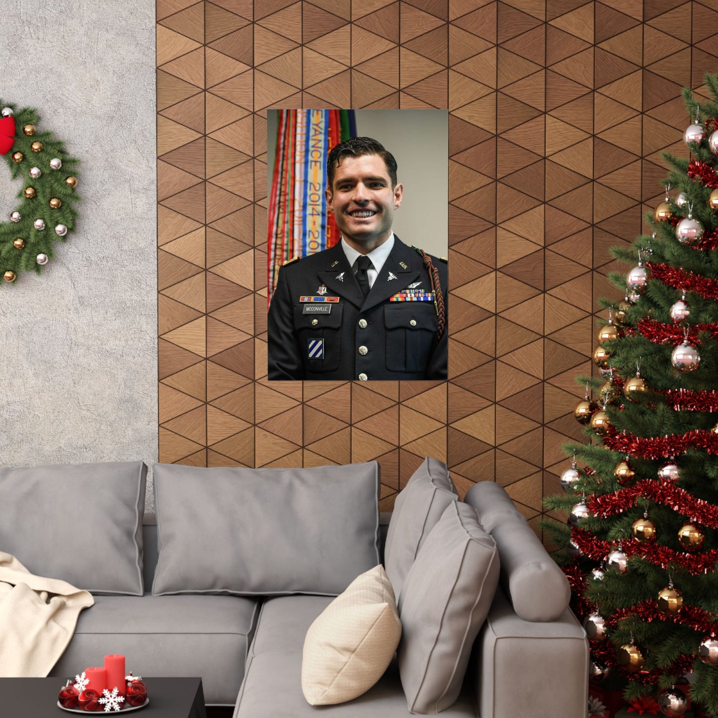 Cpt. Ryan McConville poses for a photo during his promotion High Quality Matte Wall Art Poster for Home, Office, Classroom