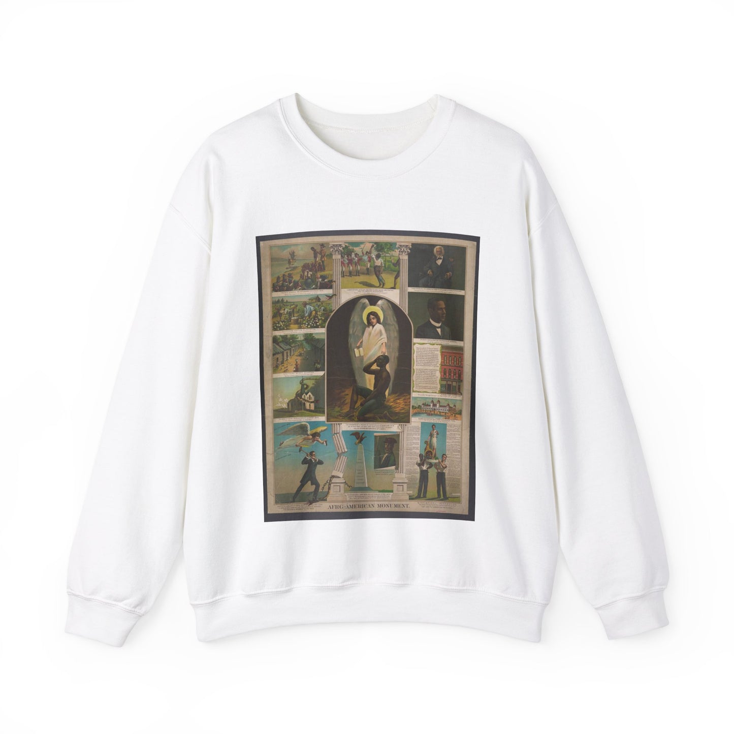 Afro-American Monument - Print, Library of Congress collection White Heavy Blend Adult Crew Neck SweatShirt