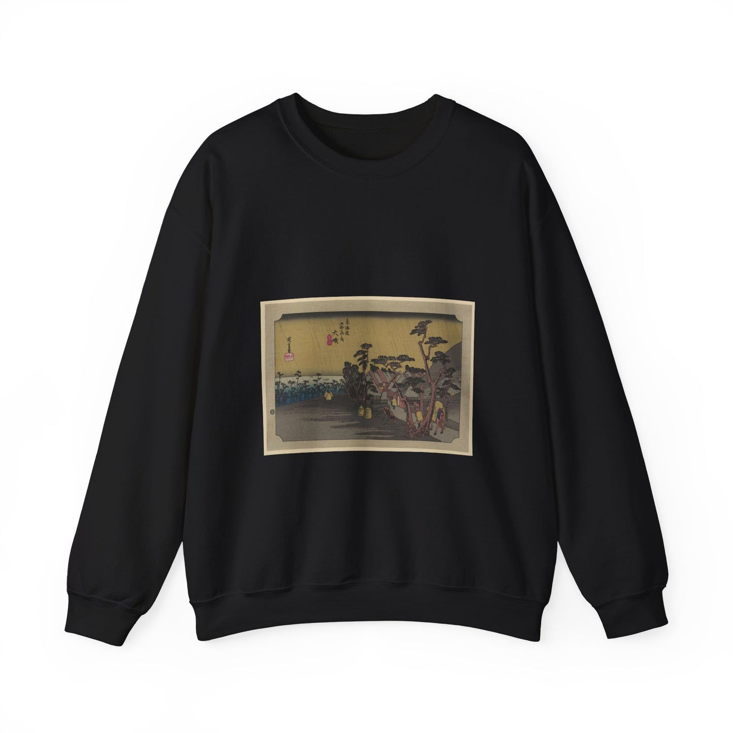 Utagawa Hiroshige - Oiso, Andō Hiroshige - Ukiyo e print Black Heavy Blend Adult Crew Neck SweatShirt