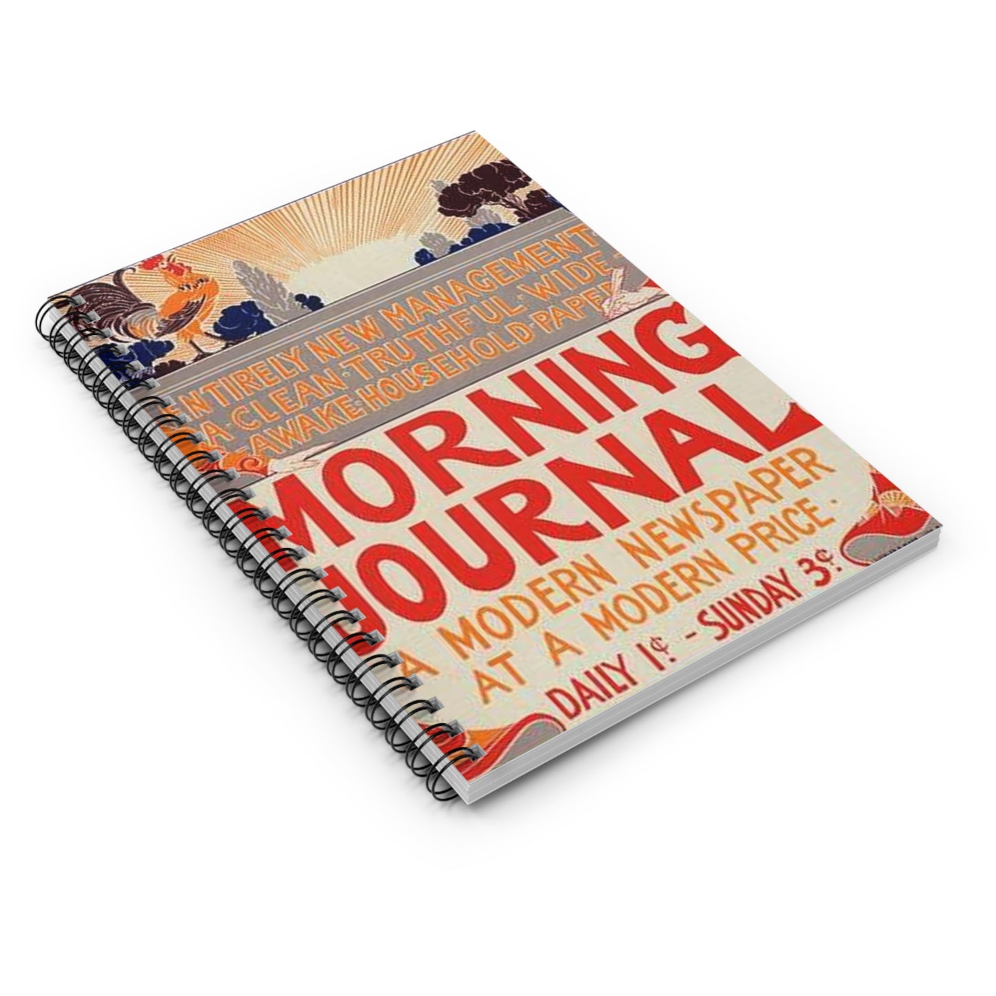 Louis Rhead - Affiche américaine pour le "Morning Journal". Spiral Bound Ruled Notebook with Printed Cover
