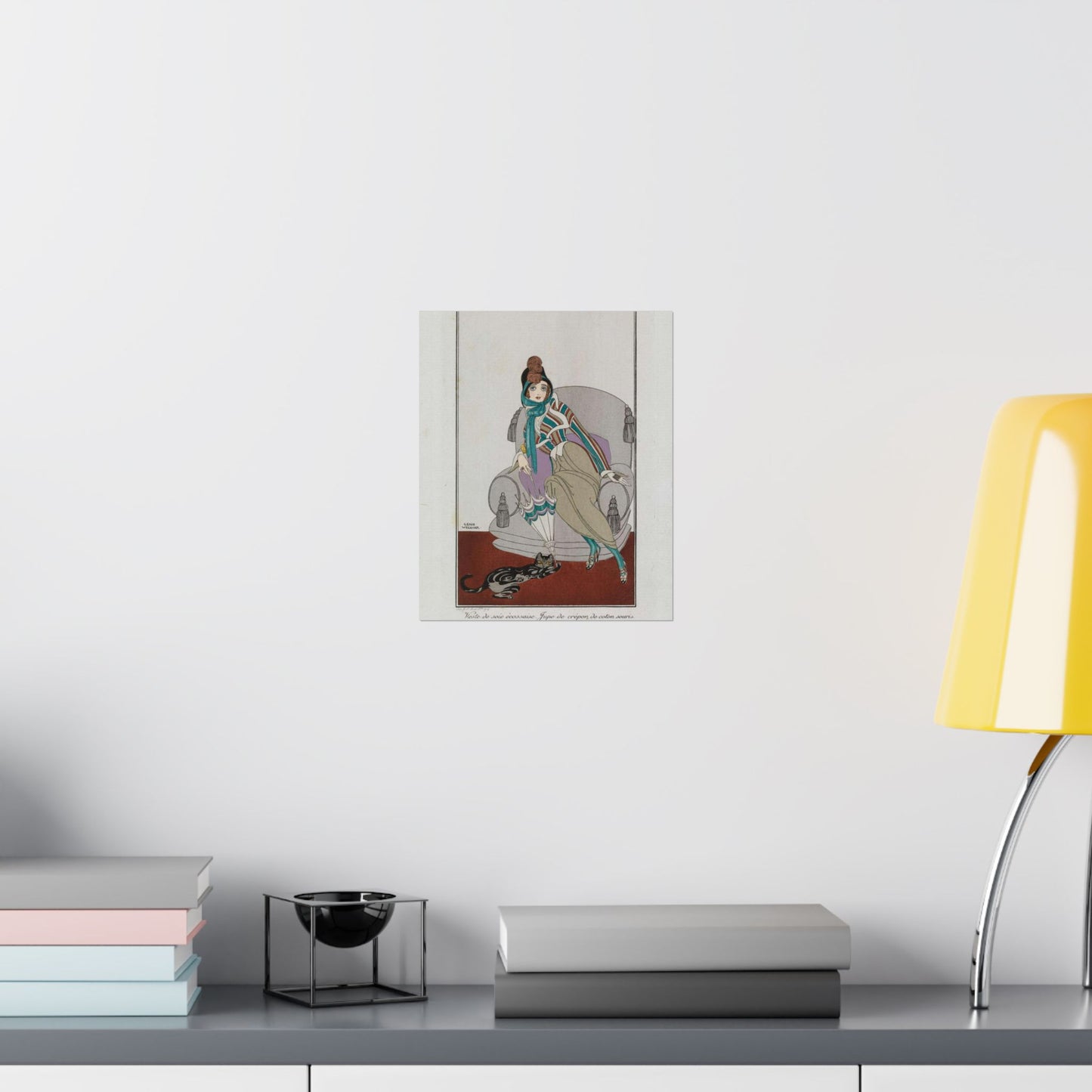 Jacket and skirt (Veste de soie écossaise. Jupe de crépon de coton souris) (CBL WEp 0946) High Quality Matte Wall Art Poster for Home, Office, Classroom