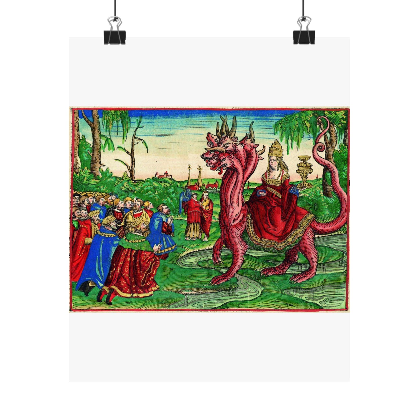 Whore-babylon-luther-bible-1534-saturated High Quality Matte Wall Art Poster for Home, Office, Classroom