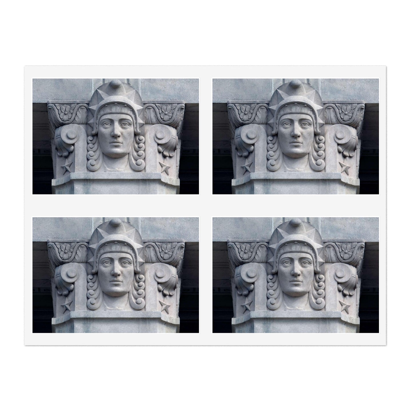 Art Deco Column Capital details, Mississippi War Memorial Building, Jackson, Mississippi Laminated UV Protective Vinyl Stickers