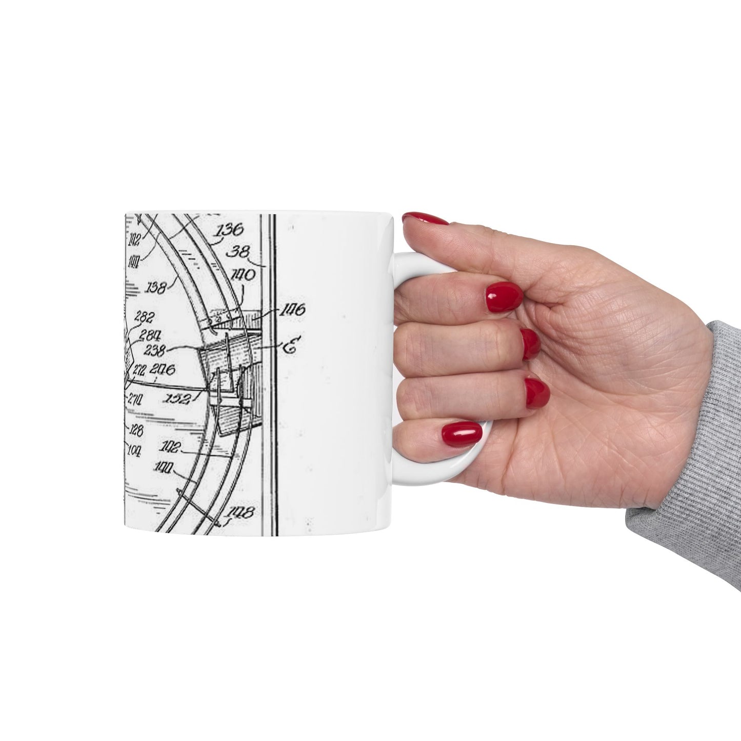 Patent drawing - Hammond card table mechanism - . Public domain image Beautiful Novelty Ceramic Coffee Mug 11oz