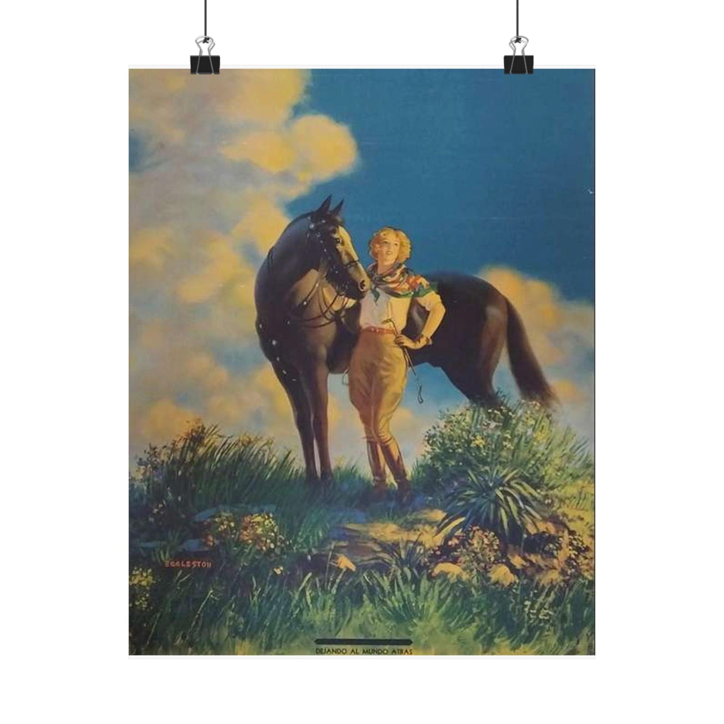 Top of the World, or, Dejando al Munro Atras, painting by Edward Mason Eggleston High Quality Matte Wall Art Poster for Home, Office, Classroom