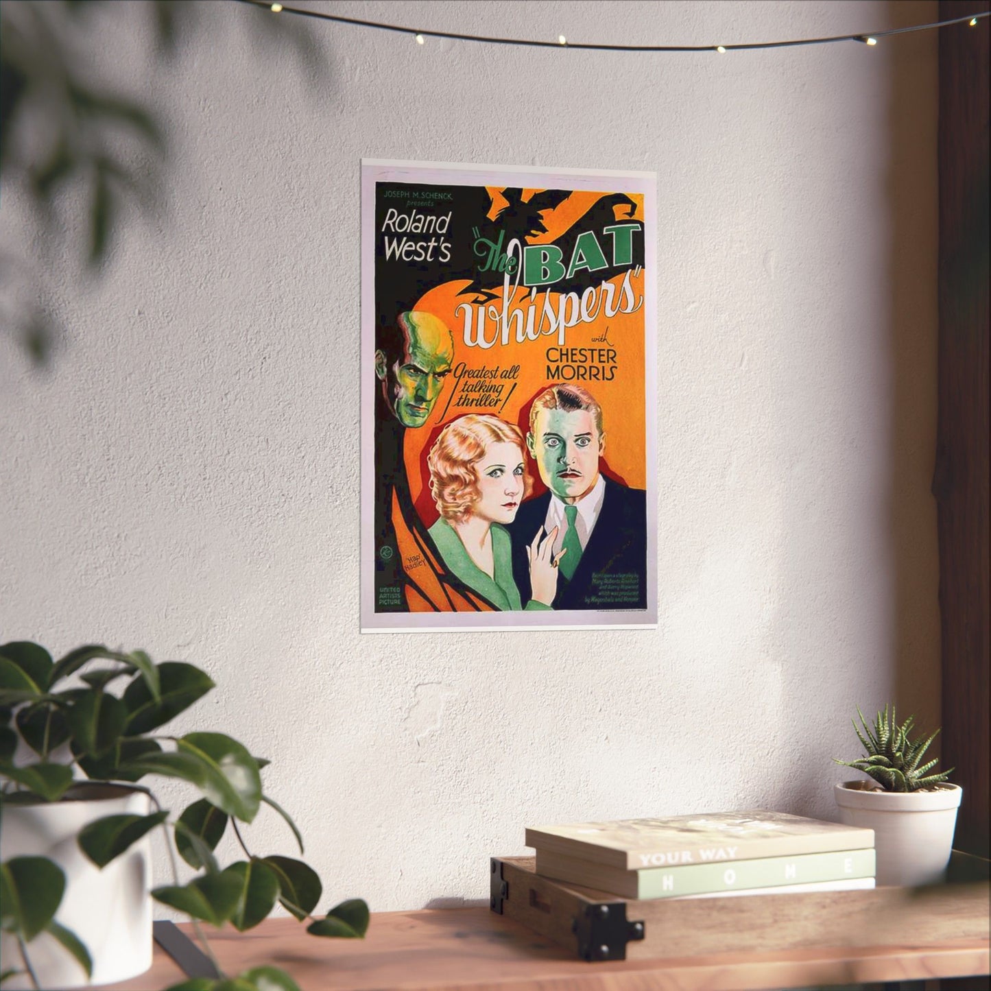 Batwhispers movie poster - Art Deco public domain image High Quality Matte Wall Art Poster for Home, Office, Classroom