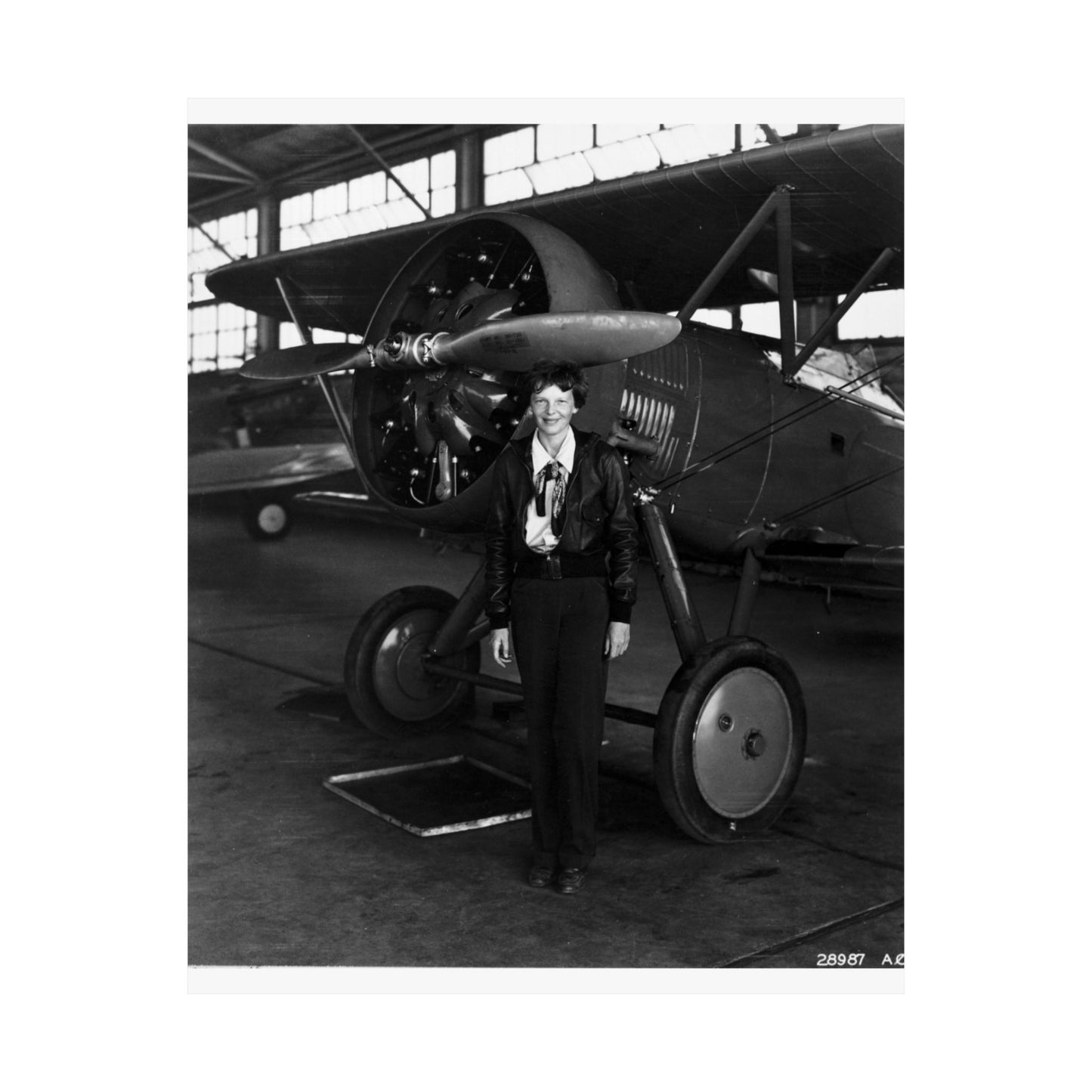 Amelia Earhart - U.S. National Archives Public Domain photograph High Quality Matte Wall Art Poster for Home, Office, Classroom