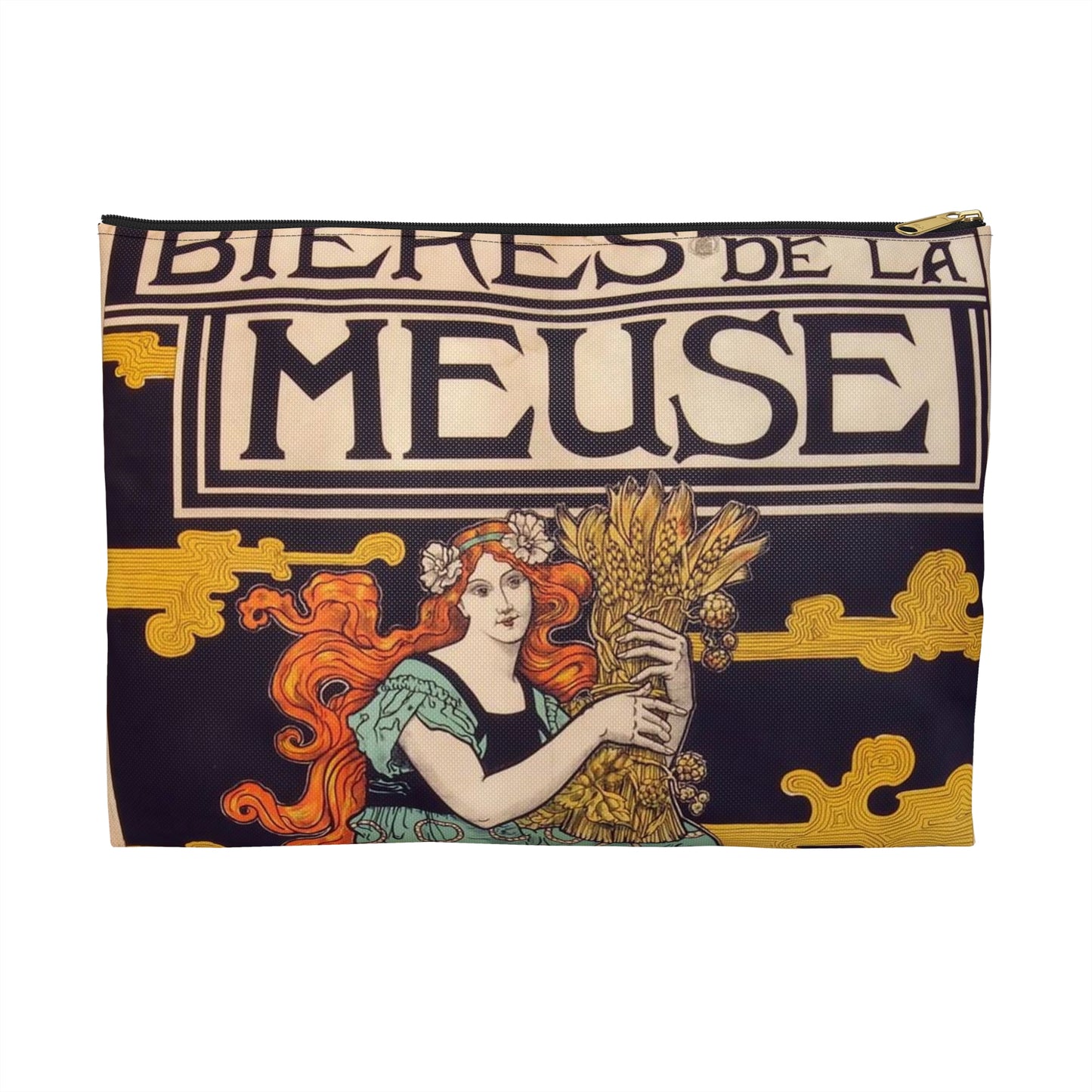Musée Européen de la Bière - beer advertising posters -008 Large Organizer Pouch with Black Zipper