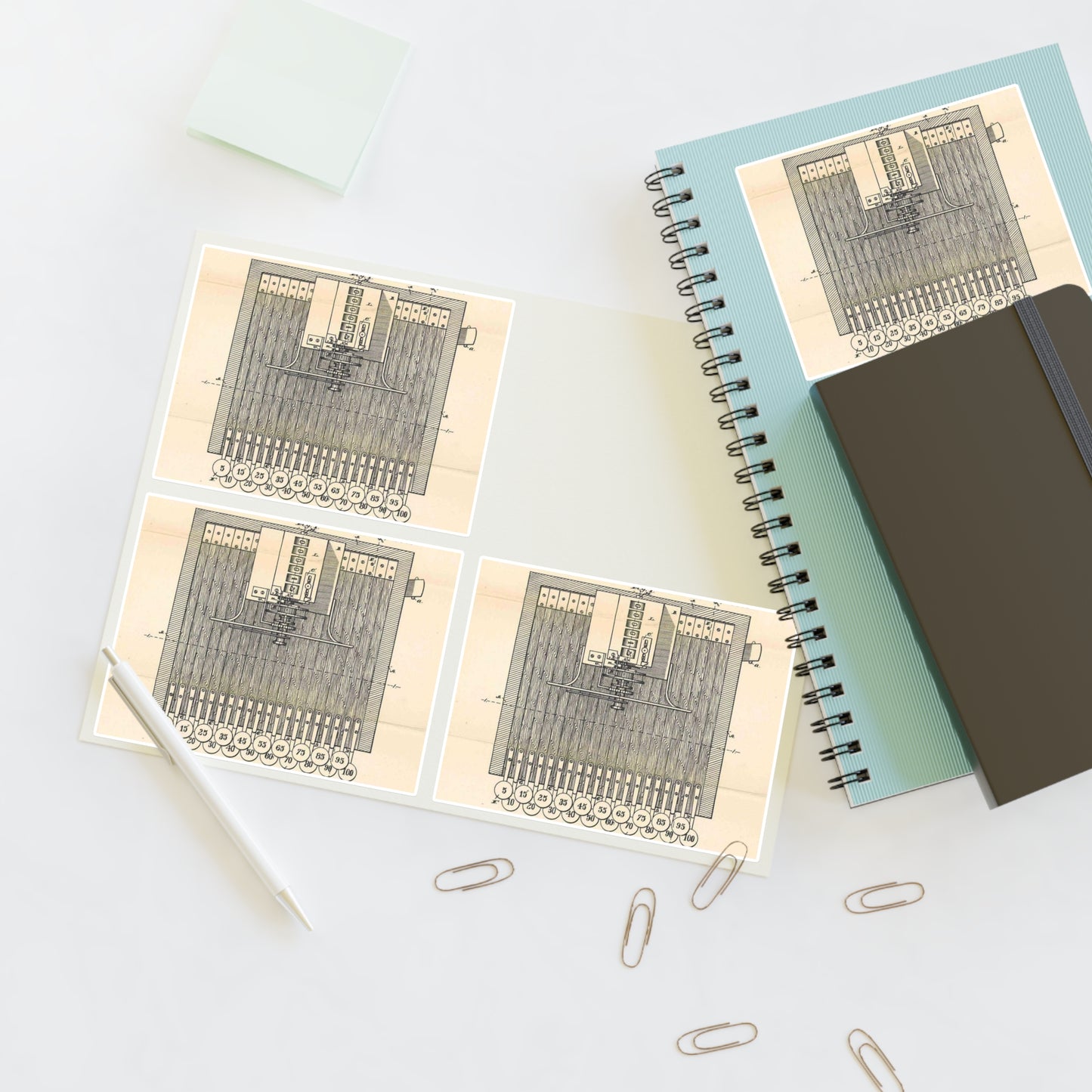 Patent Case File No. 221,360, Improvement in Cash Register and Indicator, Inventors James Ritty and John Ritty - DPLA - 97a8d8a47b402db2ecfd9cac6a3dd8e6 (page 50) Laminated UV Protective Vinyl Stickers