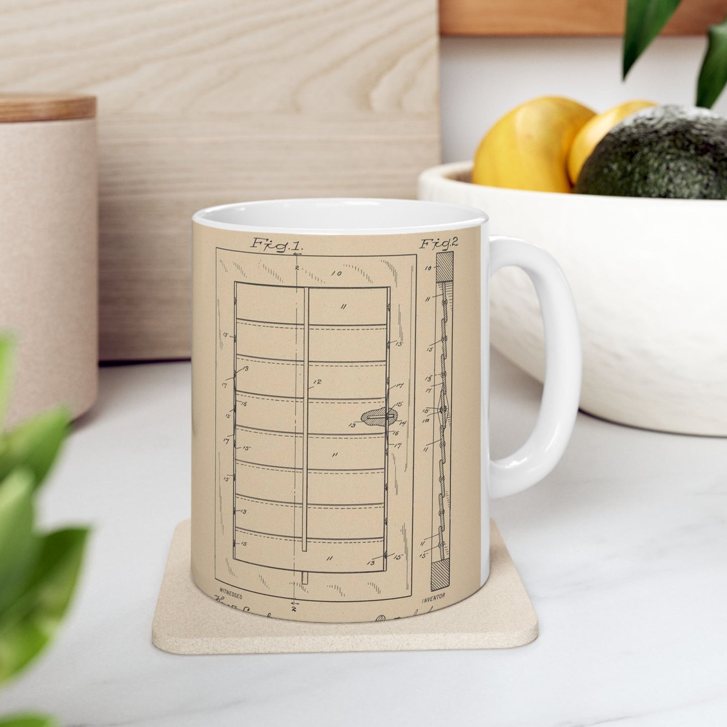 Patent Drawing of Engine - for a Window Blind Public domain image Beautiful Novelty Ceramic Coffee Mug 11oz