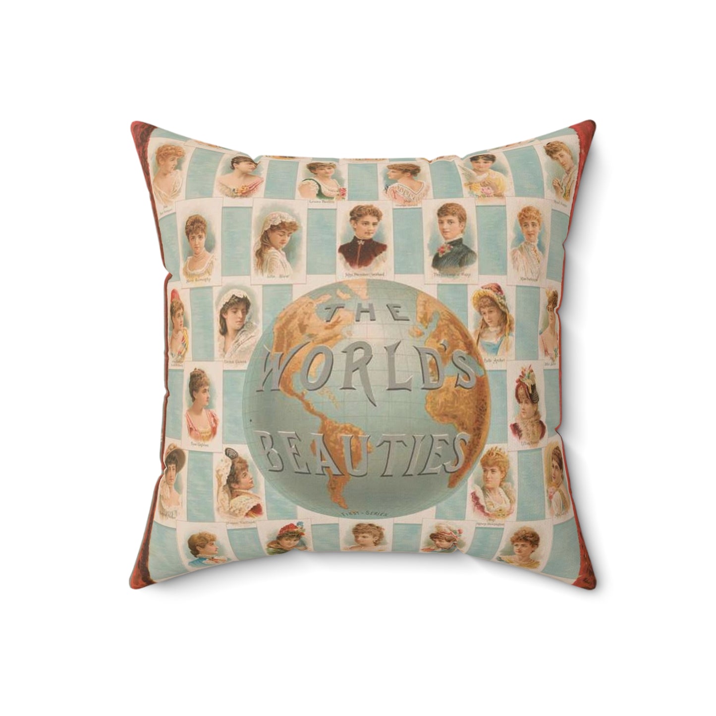 The world's beauties, first-series, Allen & Ginter, manufacturers of cigarettes, Richmond, Virginia Decorative Accent Square Pillow