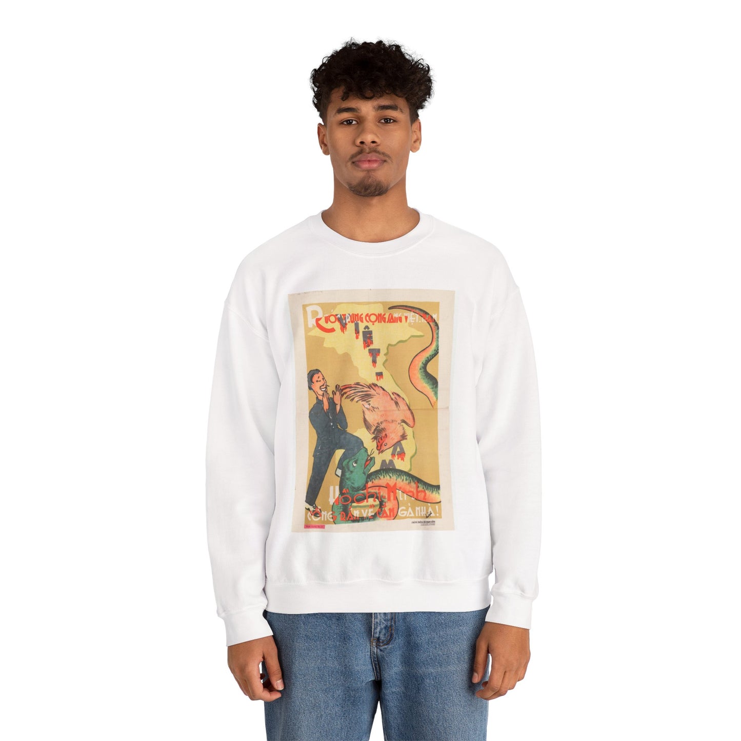 Viet Poster #2, Cold War American Propaganda poster White Heavy Blend Adult Crew Neck SweatShirt
