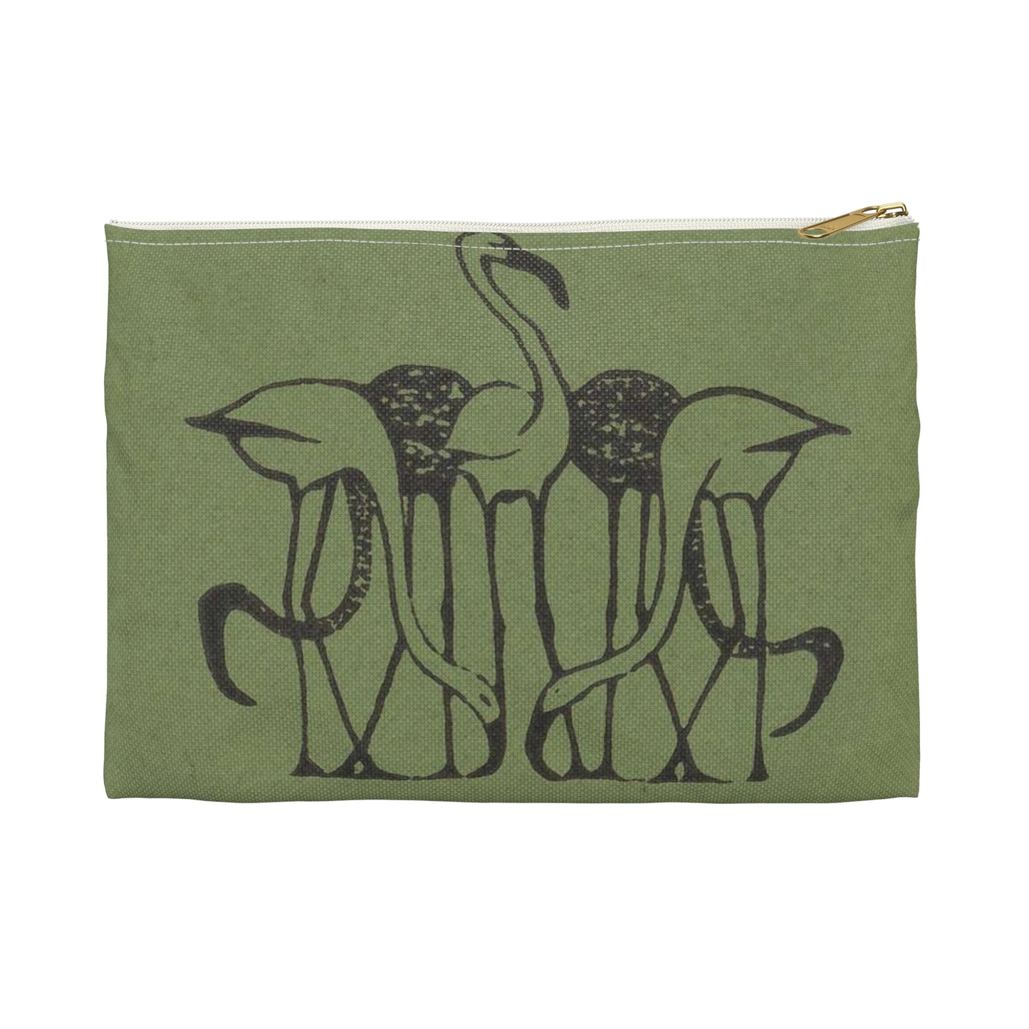 Gerrit Willem Dijsselhof - Vignet met vijf flamingo's Large Organizer Pouch with Black Zipper