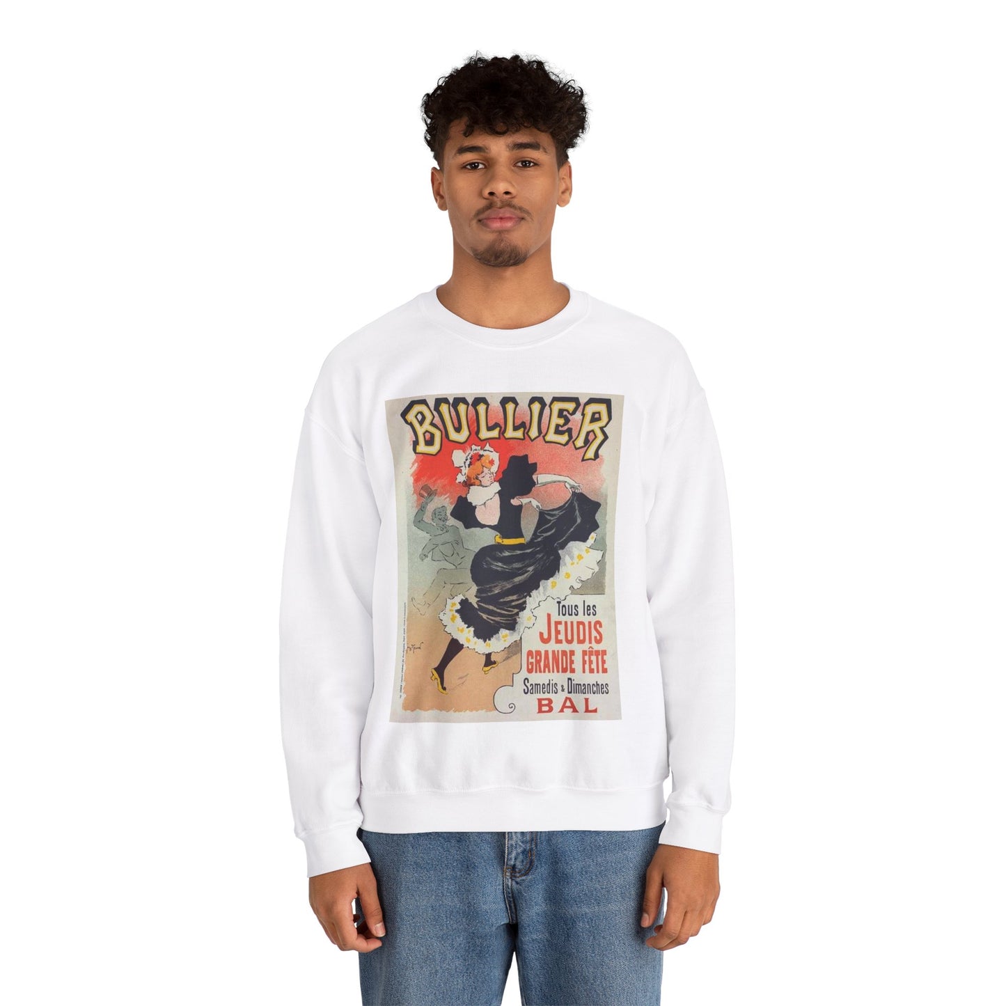 Affiche pour le "Bal Bullier".. Public domain reproduction. White Heavy Blend Adult Crew Neck SweatShirt