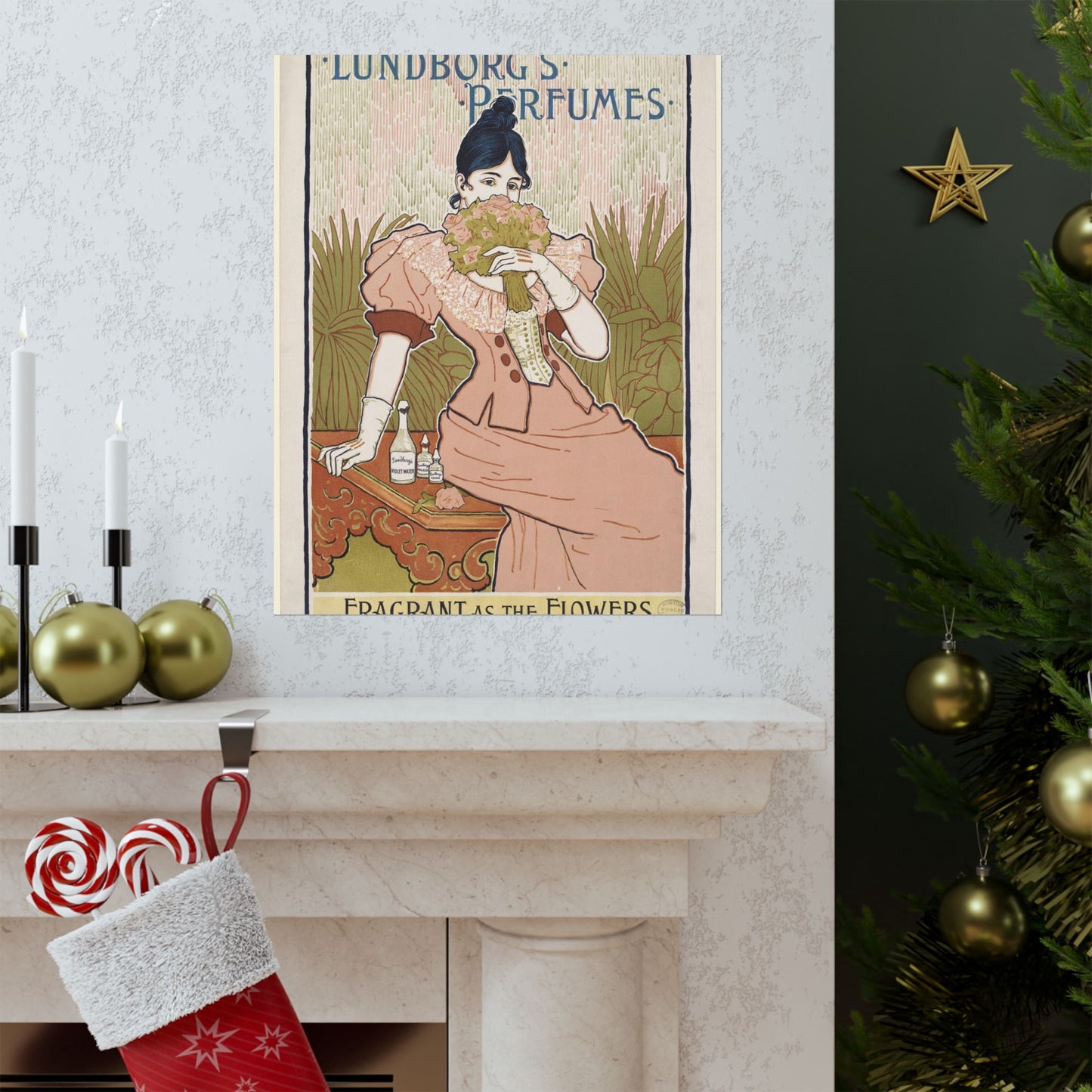 Lundborg's perfumes, Art Nouveau poster High Quality Matte Wall Art Poster for Home, Office, Classroom