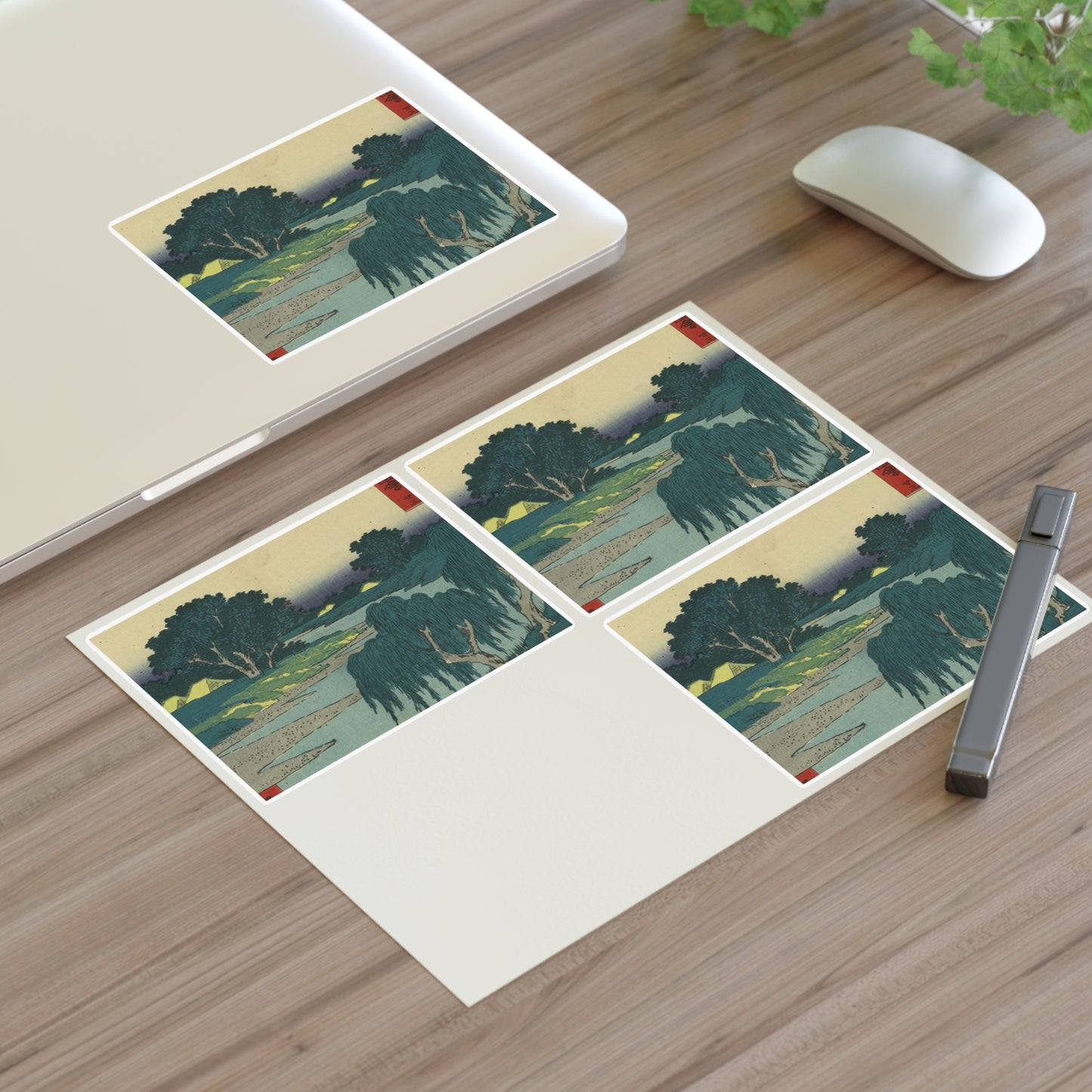 Fujieda, Andō Hiroshige - Public domain portrait drawing Laminated UV Protective Vinyl Stickers