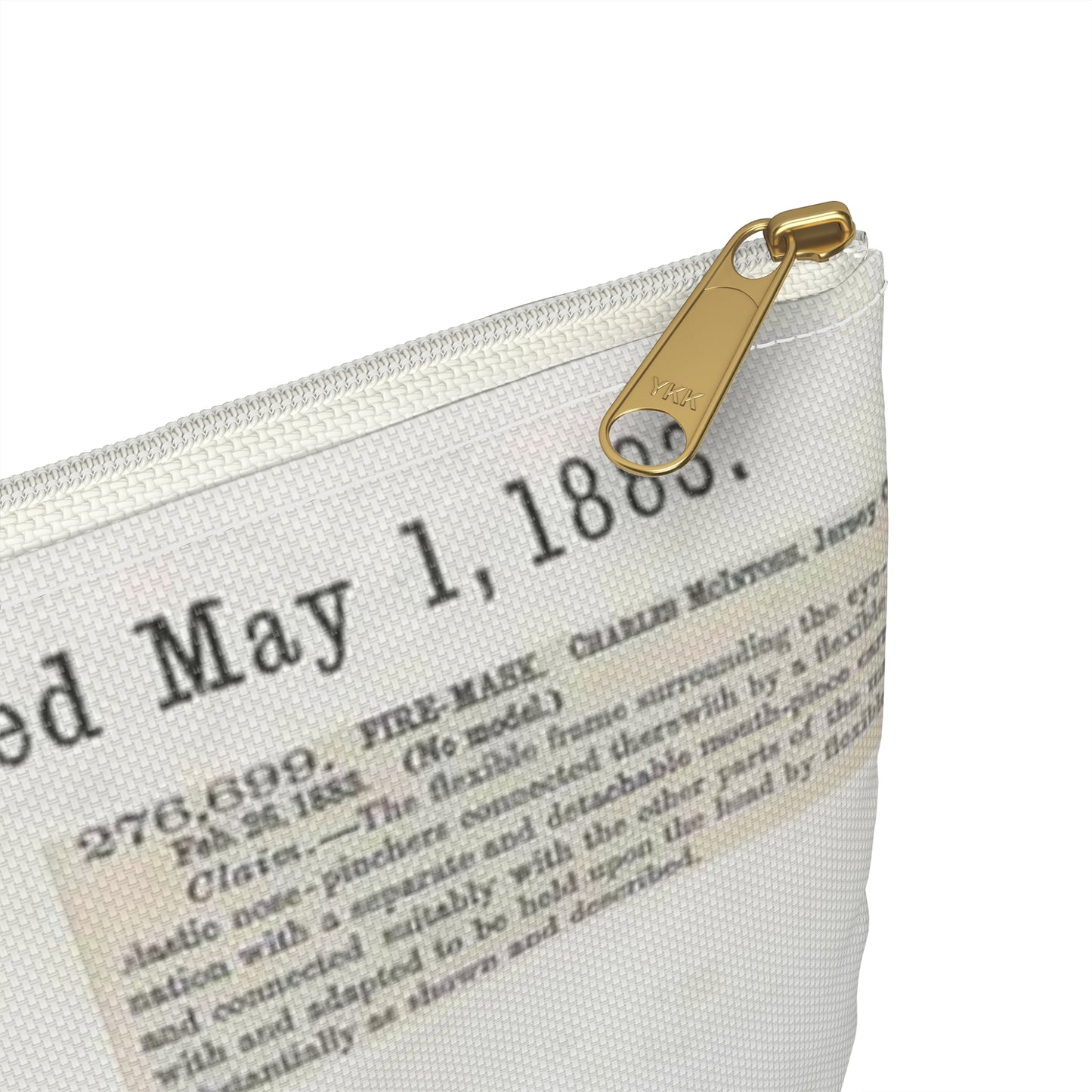 Patent drawing - for C. McIntosh's Fire Mask Public domain image Large Organizer Pouch with Black Zipper