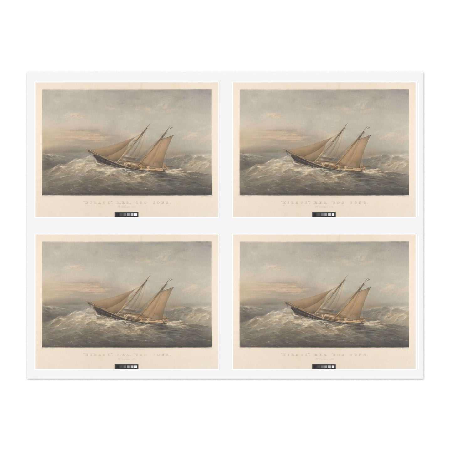 Mirage, R.Y.S., 200 Tons. 5th October 1872 RMG PY8772 Laminated UV Protective Vinyl Stickers