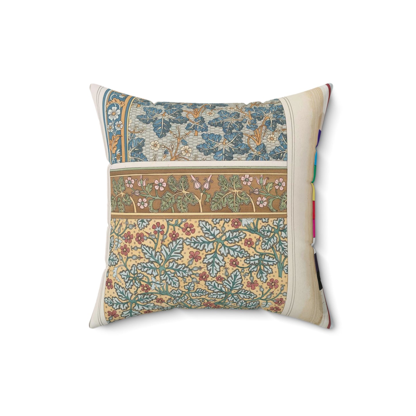 Eugene Grasset - Geranium sauvage, Art Nouveau Poster Decorative Accent Square Pillow