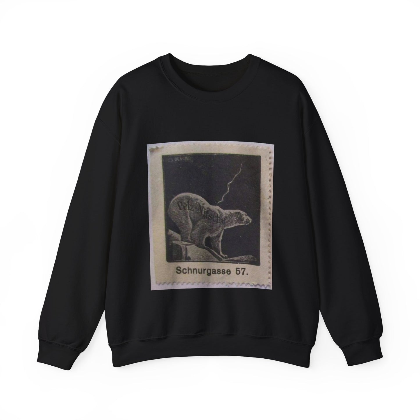 Pelz-Nitsche, Schnurgasse (Werbemarke) - postal stamp Black Heavy Blend Adult Crew Neck SweatShirt