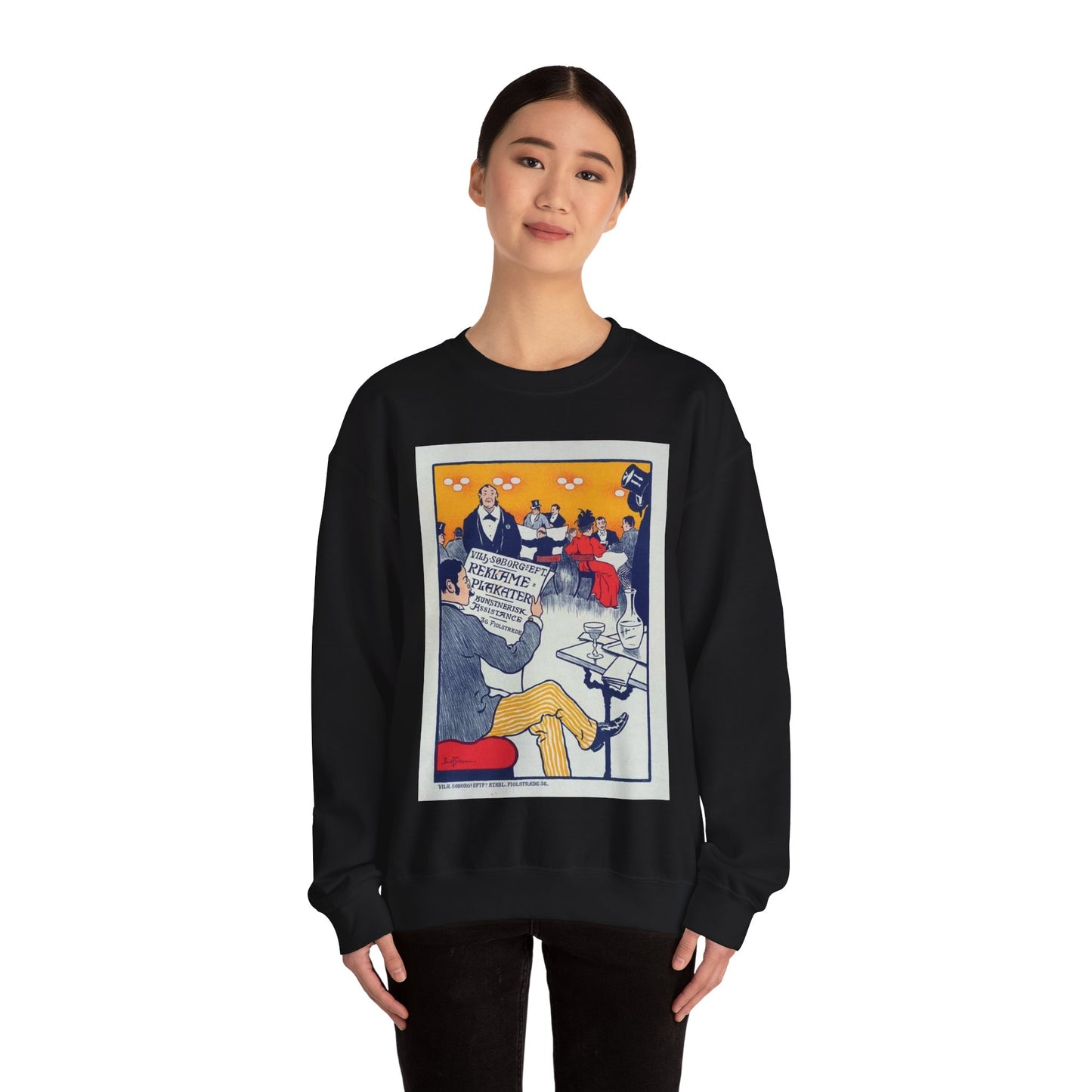 Affiche danoise pour les "Affiches artistiques Wilh. Söborg". Black Heavy Blend Adult Crew Neck SweatShirt