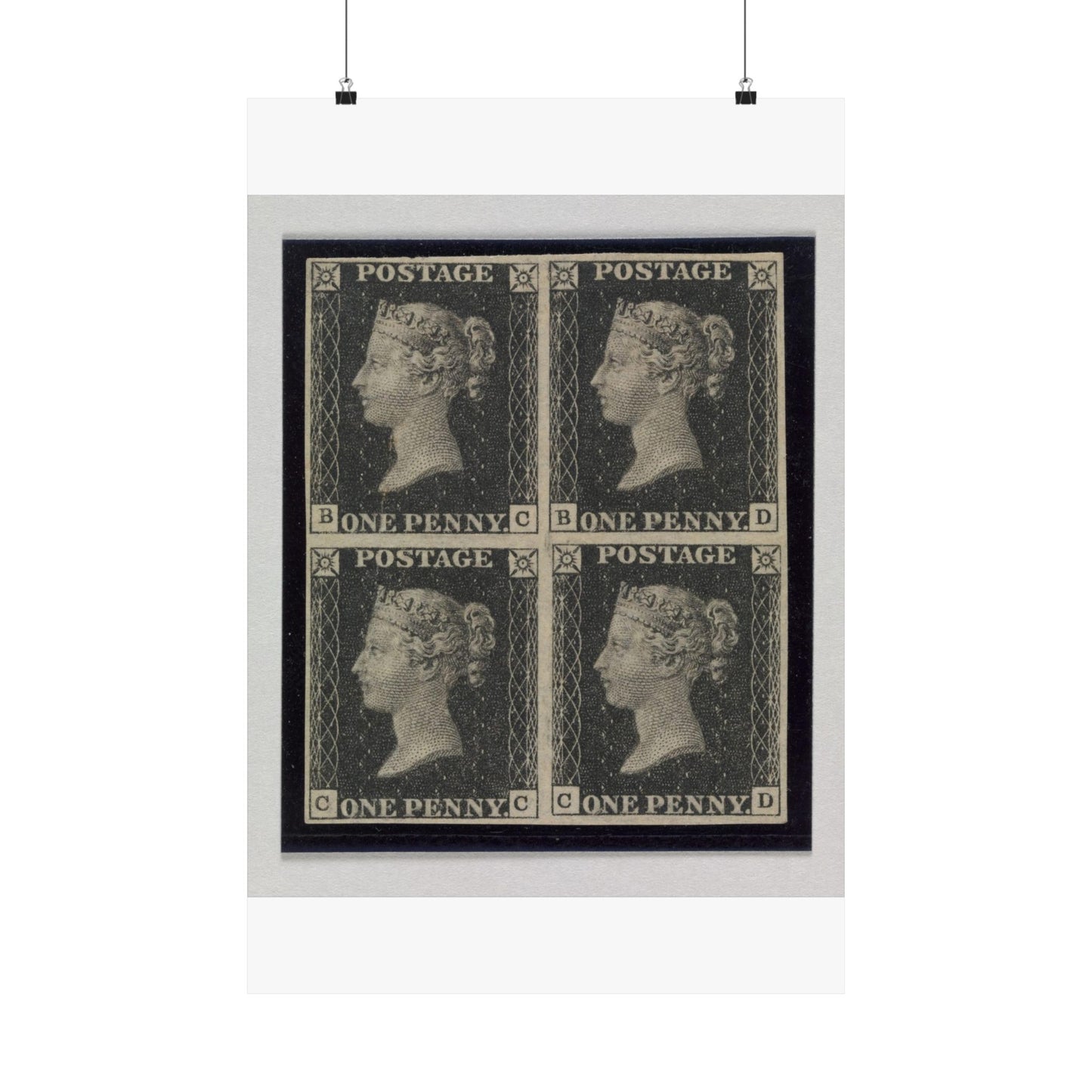 "Penny Black" postage stamps - postal stamp High Quality Matte Wall Art Poster for Home, Office, Classroom
