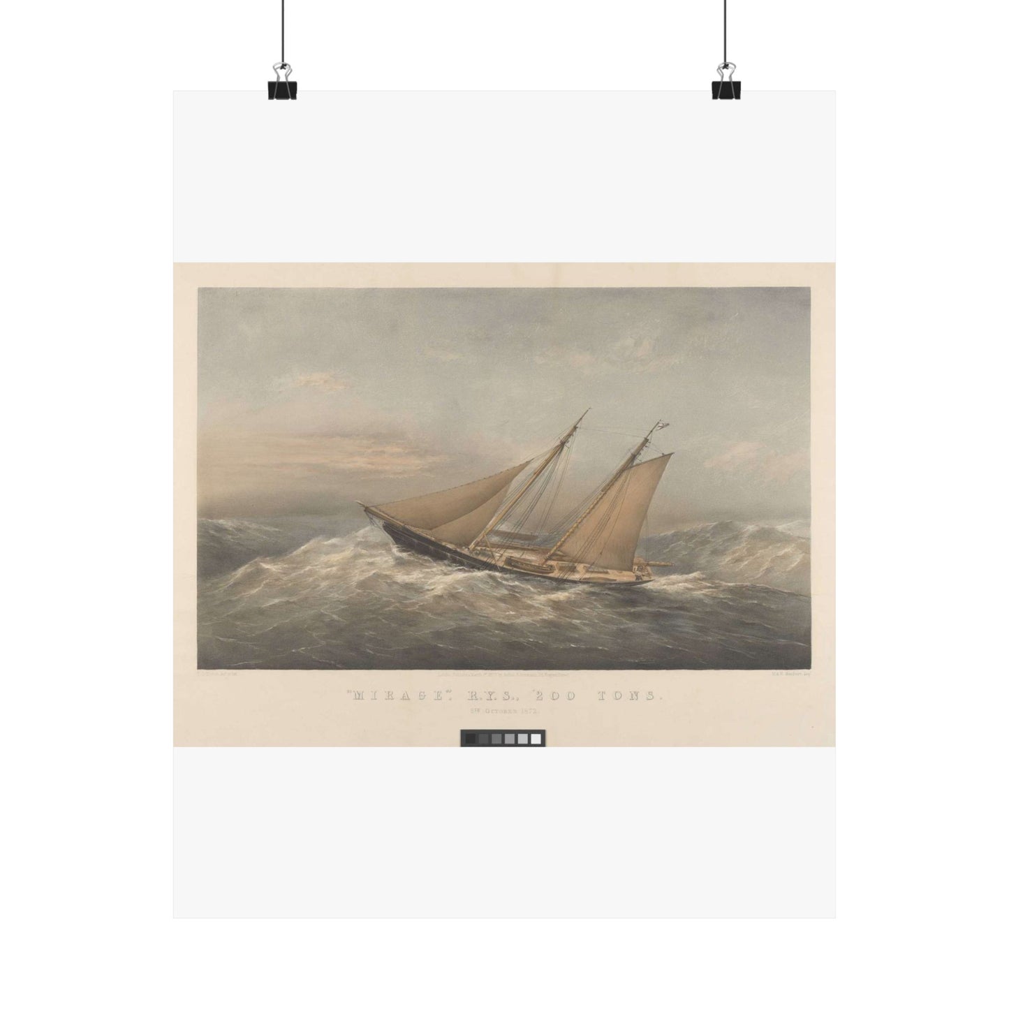 Mirage, R.Y.S., 200 Tons. 5th October 1872 RMG PY8772 High Quality Matte Wall Art Poster for Home, Office, Classroom