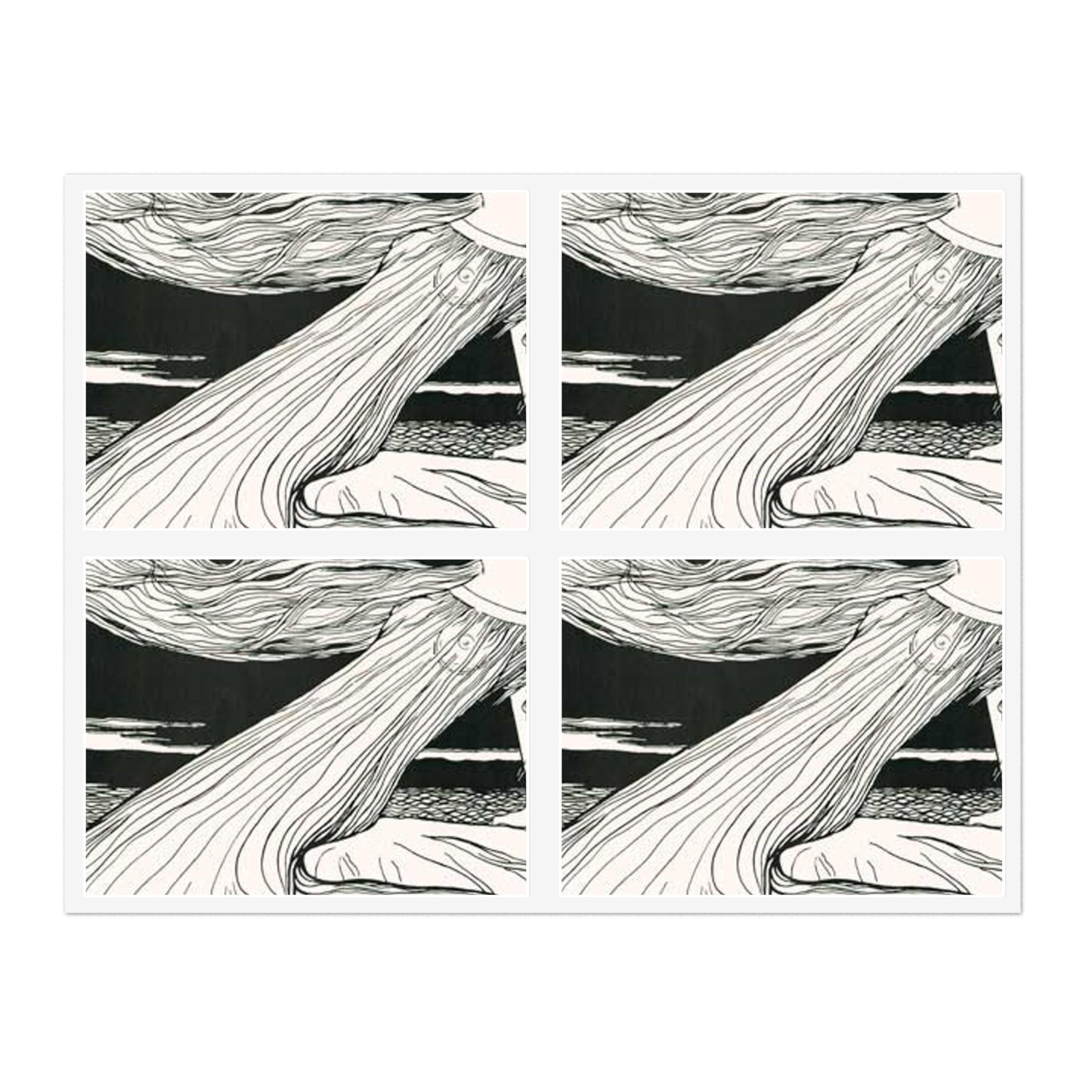 Witzel-210 - Art nouveau public domain image Laminated UV Protective Vinyl Stickers