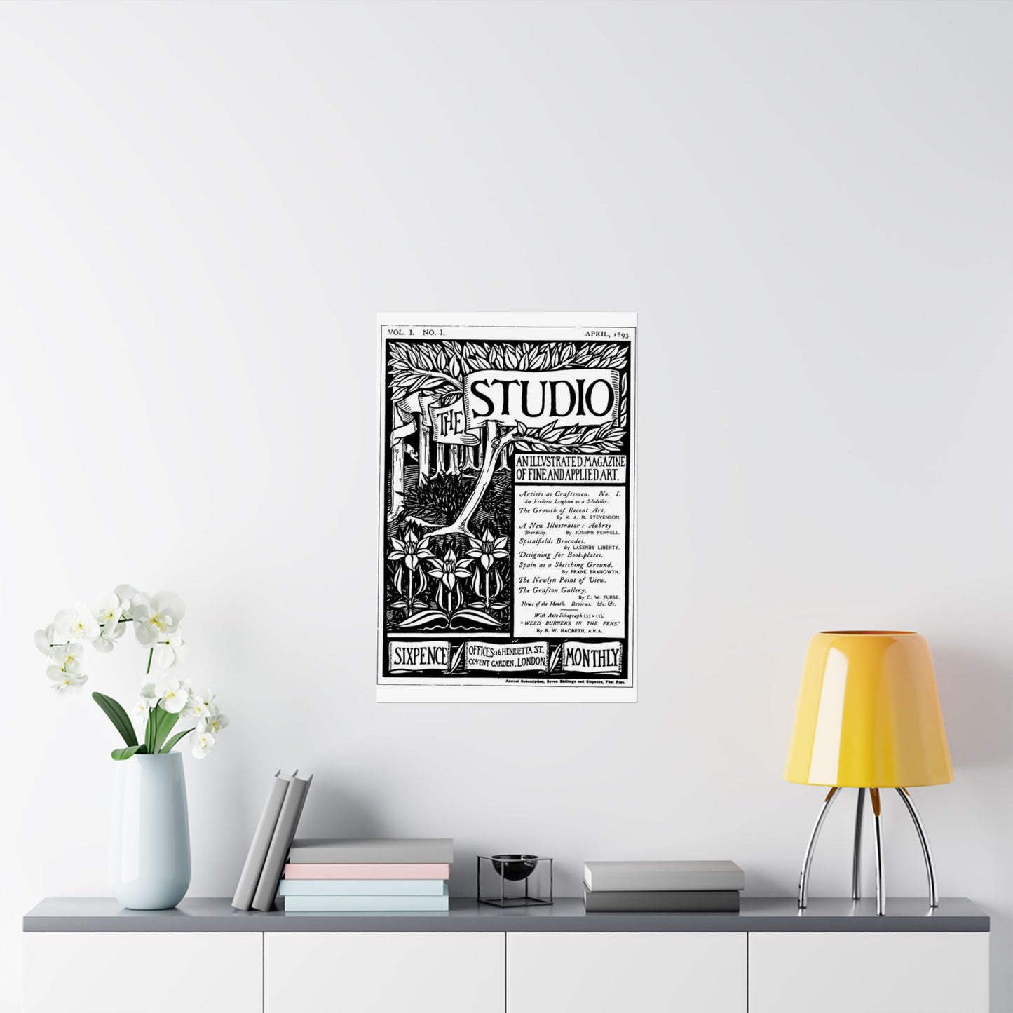 Aubrey Beardsley - Thestudiomagazinefirstcover High Quality Matte Wall Art Poster for Home, Office, Classroom
