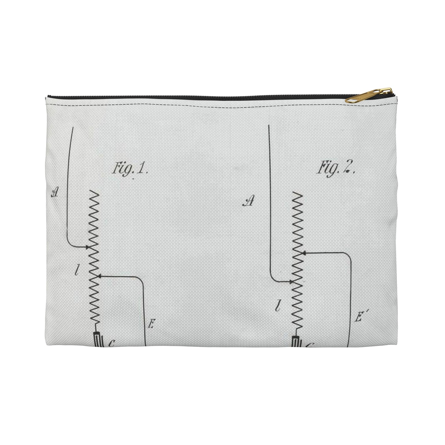 Patent drawing - for G. Marconi's Wireless Telegraphy Public domain image Large Organizer Pouch with Black Zipper