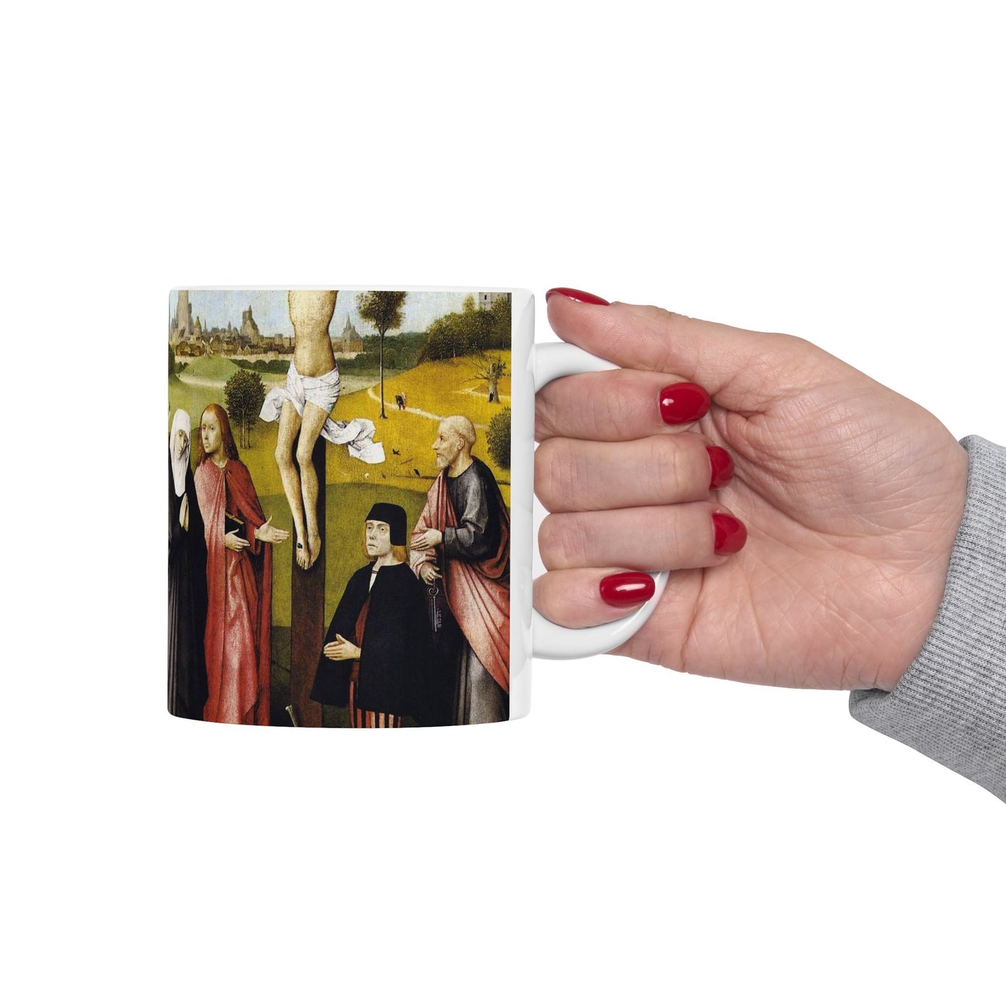 Hieronymus Bosch - CrucifixionWithADonorBosch Beautiful Novelty Ceramic Coffee Mug 11oz