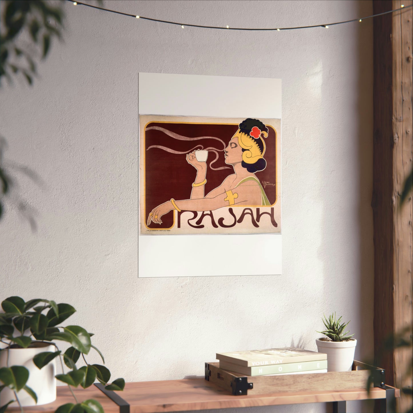Poster - Rajah, Art Nouveau Poster - Public domain lithograph High Quality Matte Wall Art Poster for Home, Office, Classroom