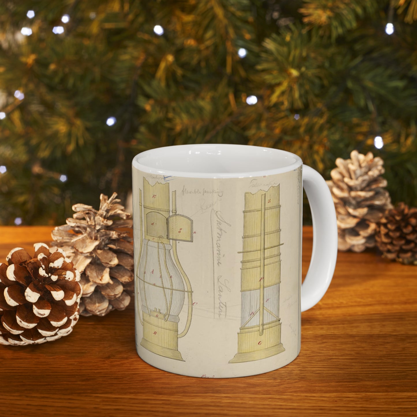 Patent drawing - Drawing of Submarine Telescope Public domain image Beautiful Novelty Ceramic Coffee Mug 11oz