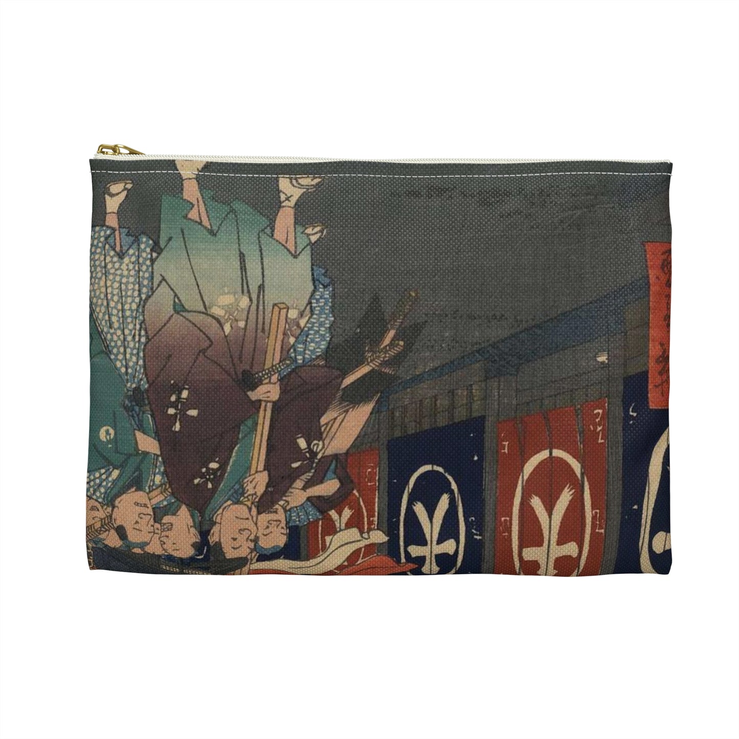 Gajō icchō, Ando Hiroshige - Public domain portrait drawing Large Organizer Pouch with Black Zipper