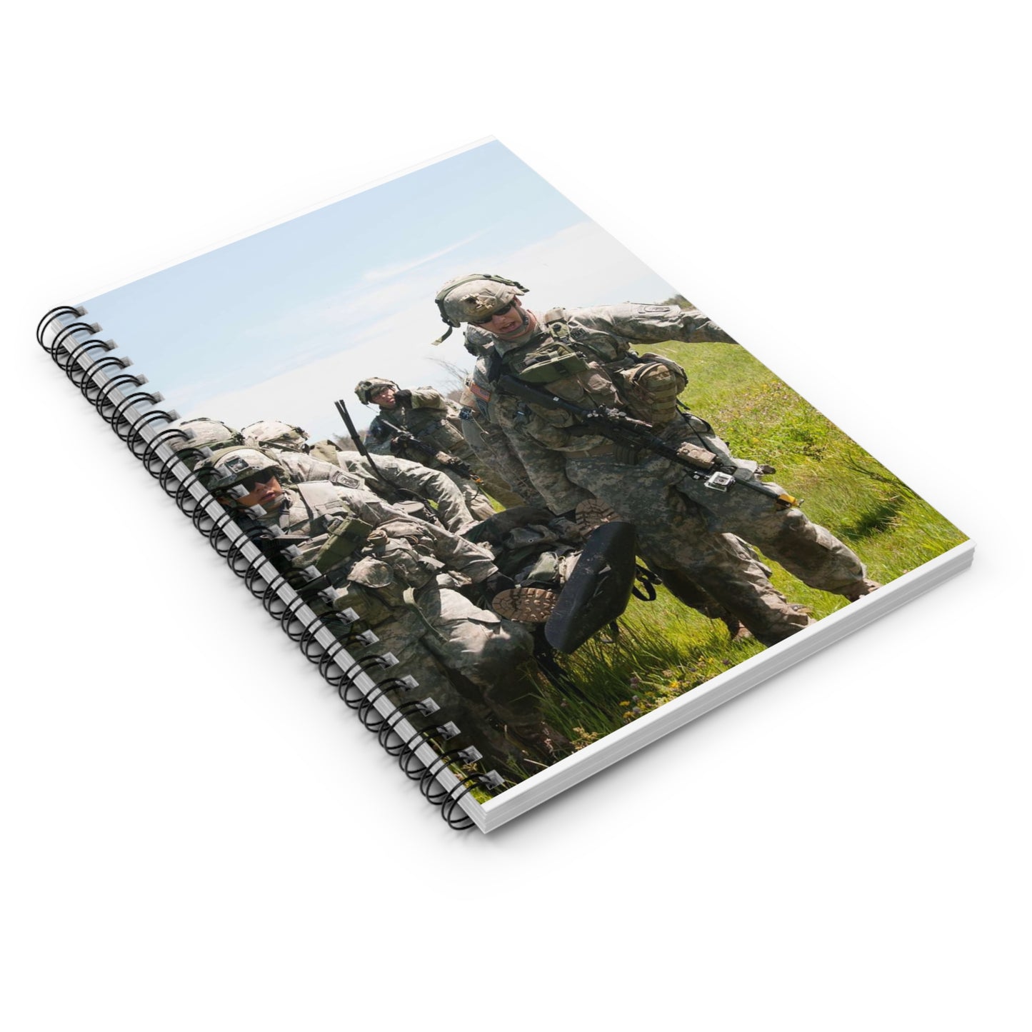 U.S. Army Sgt. Sean Fernandes (right), team leader, Spiral Bound Ruled Notebook with Printed Cover