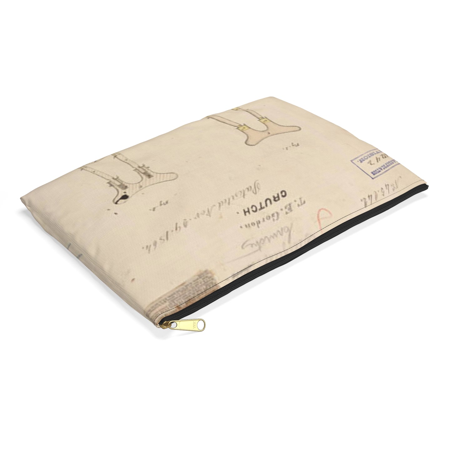 Patent drawing - Drawing of Crutch Public domain image Large Organizer Pouch with Black Zipper