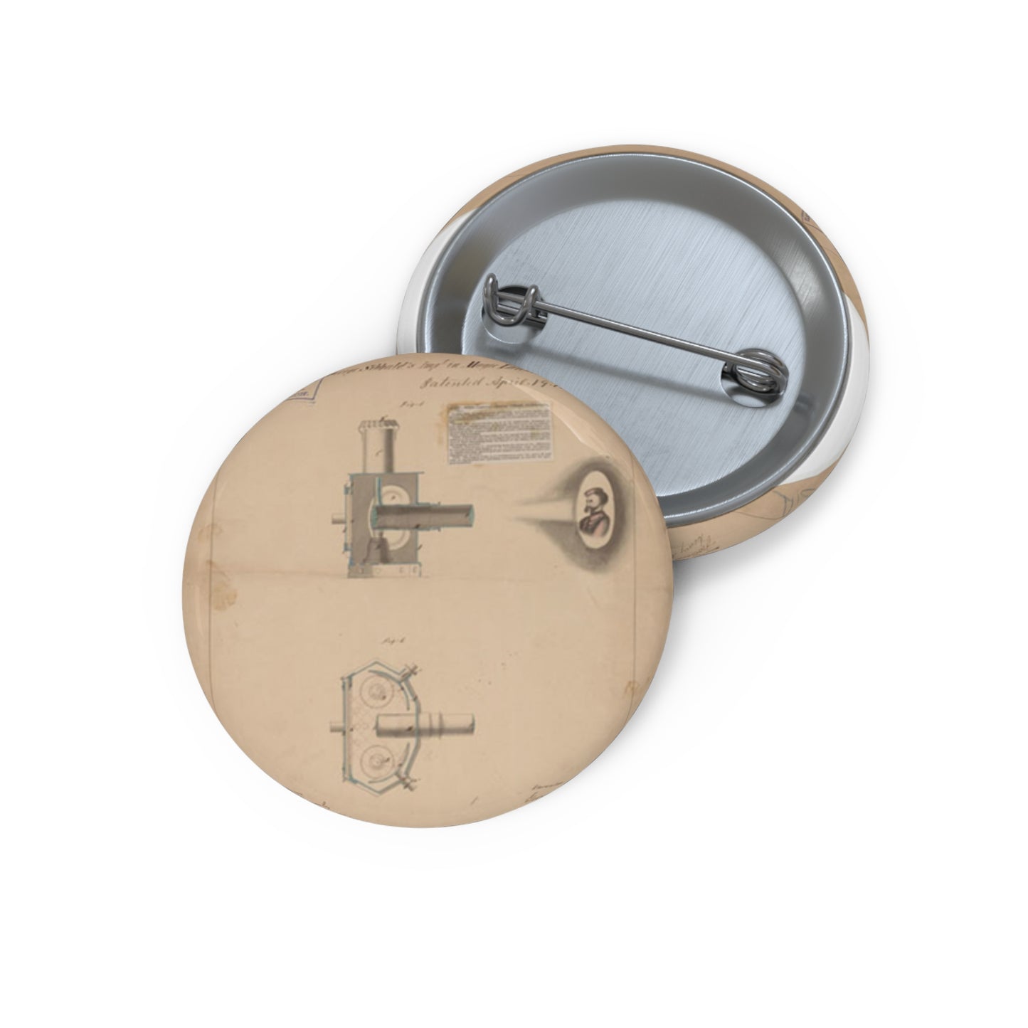 Patent drawing - Drawing of Improvement in Magic Lanterns Public domain image Pin Buttons with Crisp Design