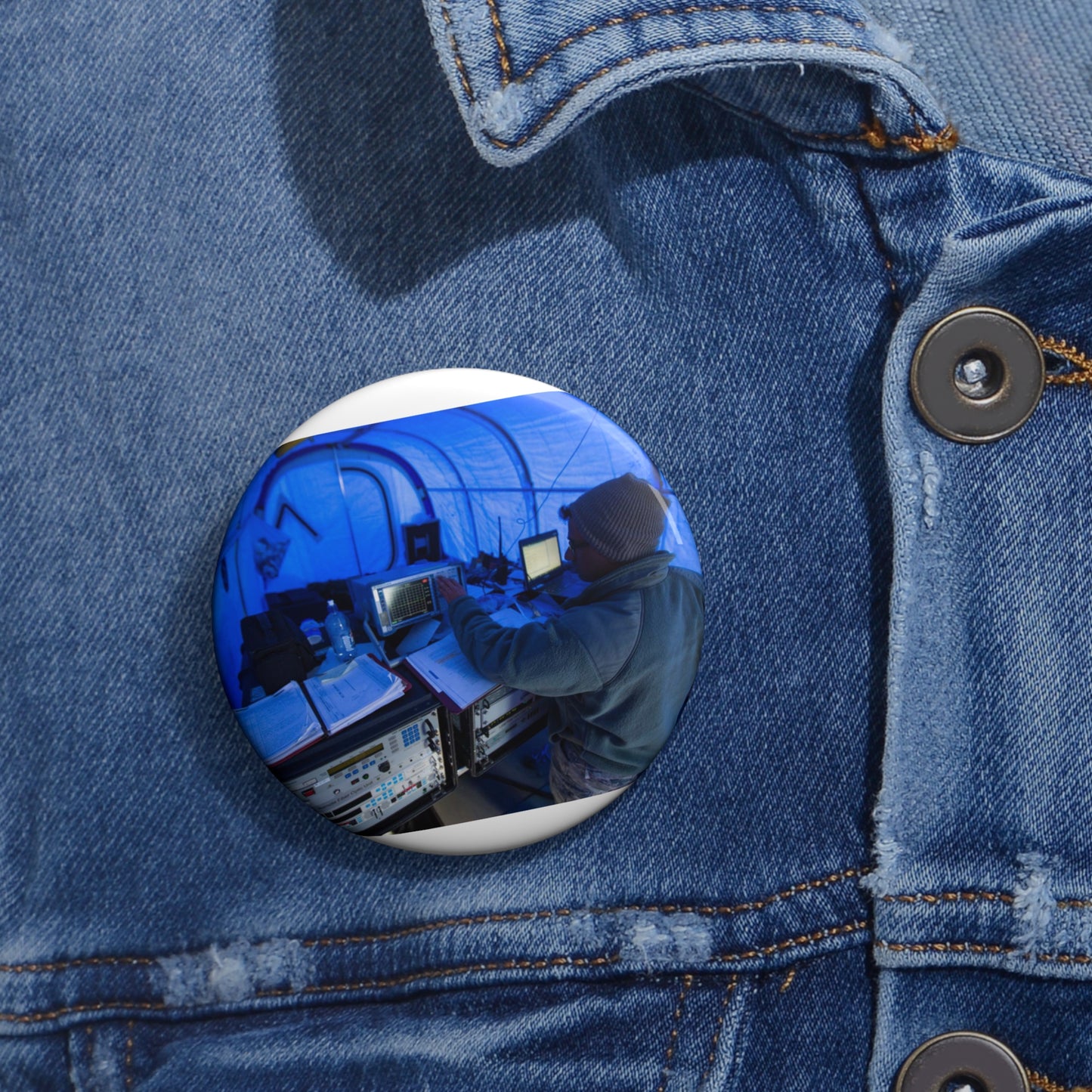 U.S. Air Force Staff Sgt. Titus Poulose of the 263rd Pin Buttons with Crisp Design