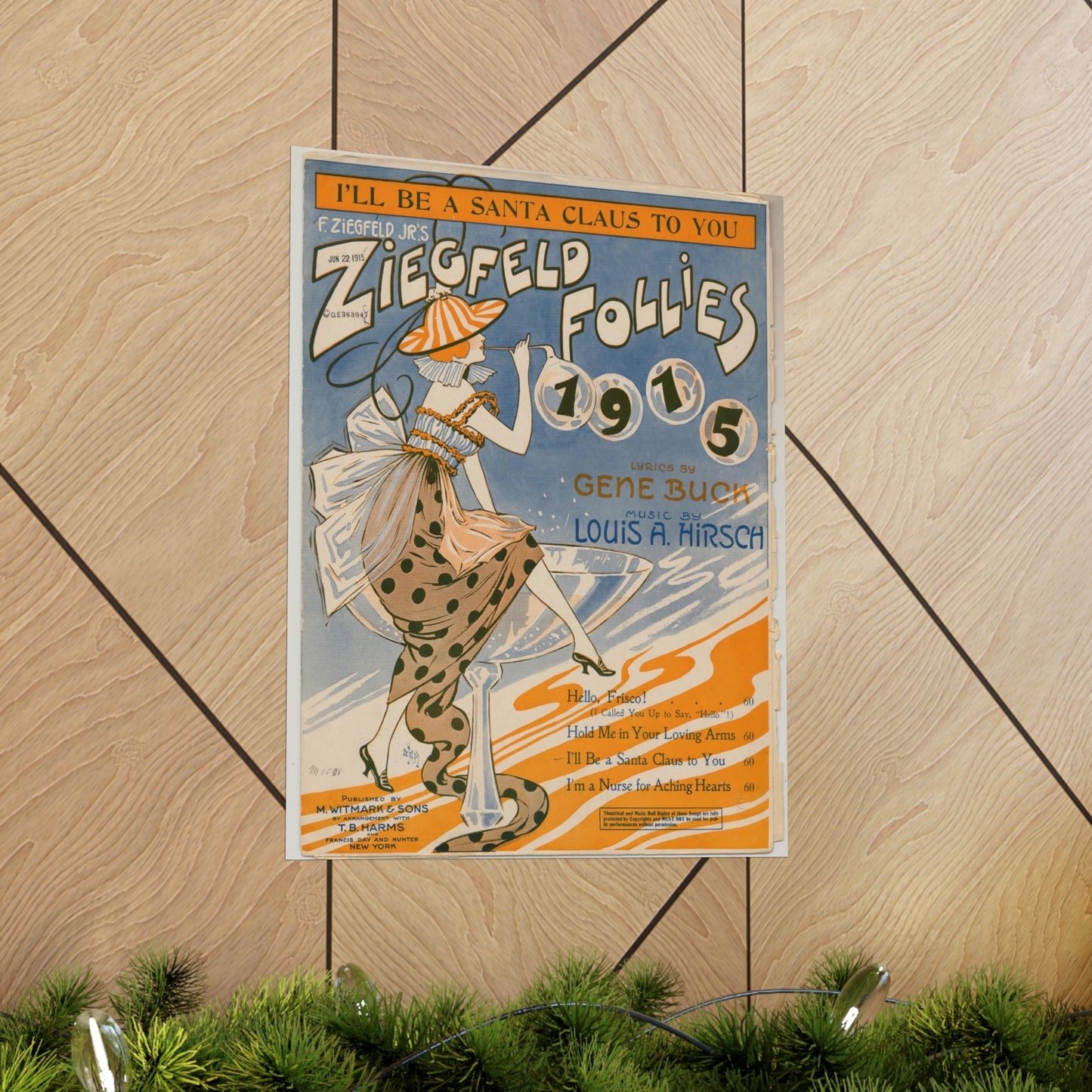 I'll be a Santa Claus to you - Sheet music, Popular songs of the day High Quality Matte Wall Art Poster for Home, Office, Classroom