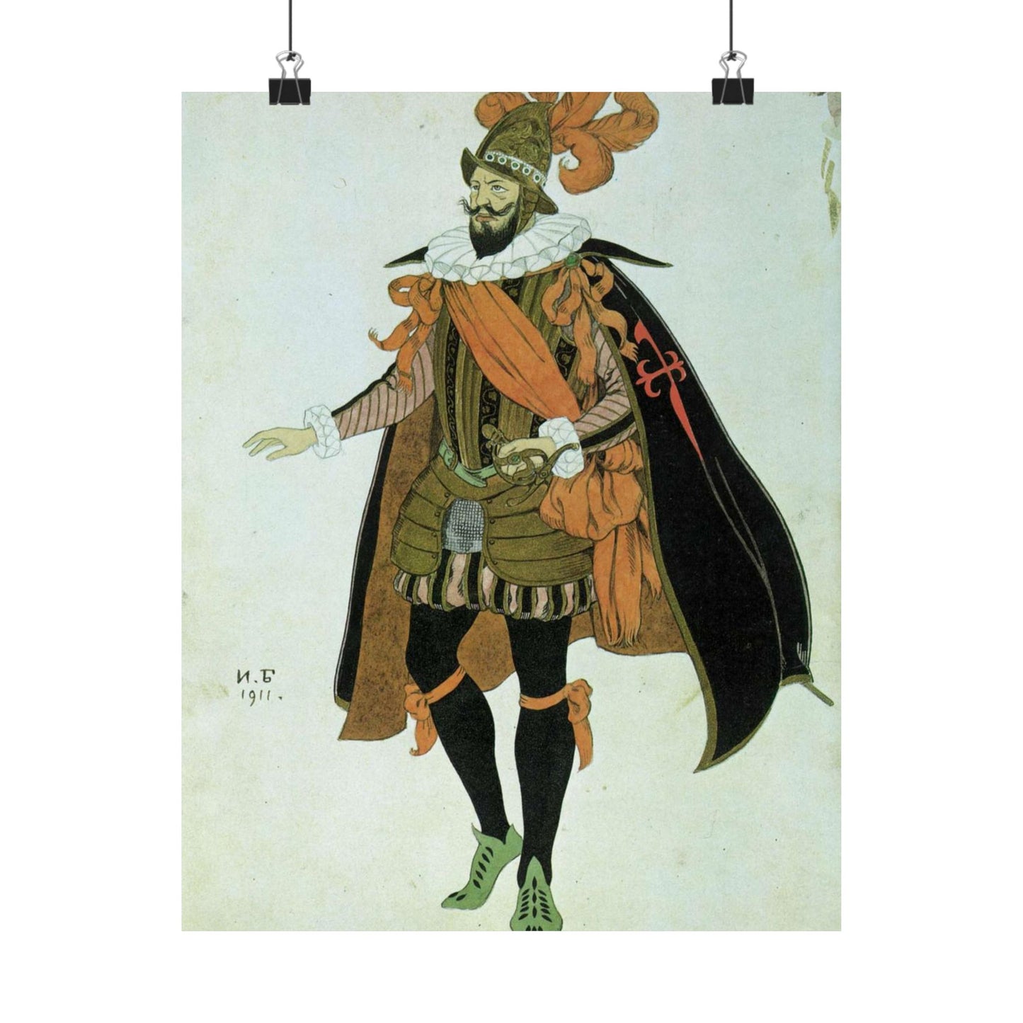 Bilibin Comandor - Art nouveau public domain image High Quality Matte Wall Art Poster for Home, Office, Classroom