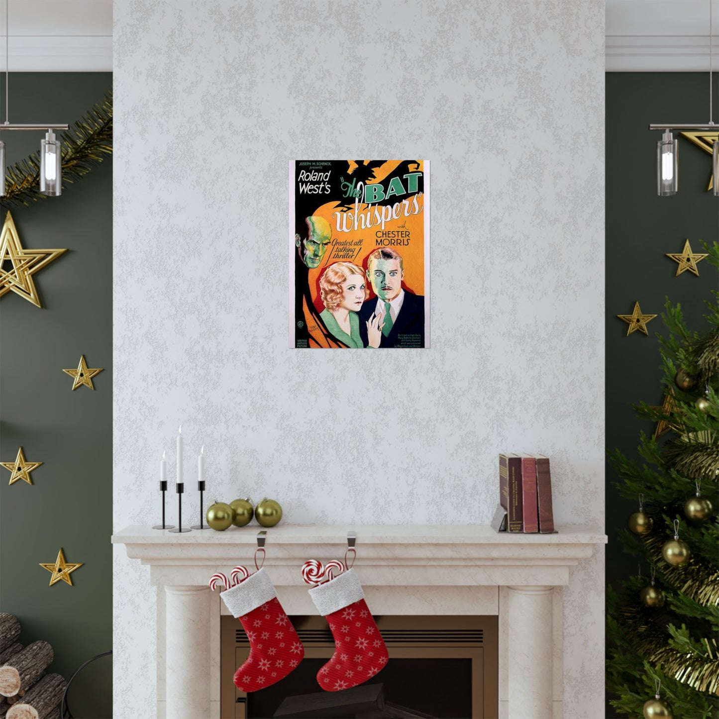 Batwhispers movie poster - Art Deco public domain image High Quality Matte Wall Art Poster for Home, Office, Classroom