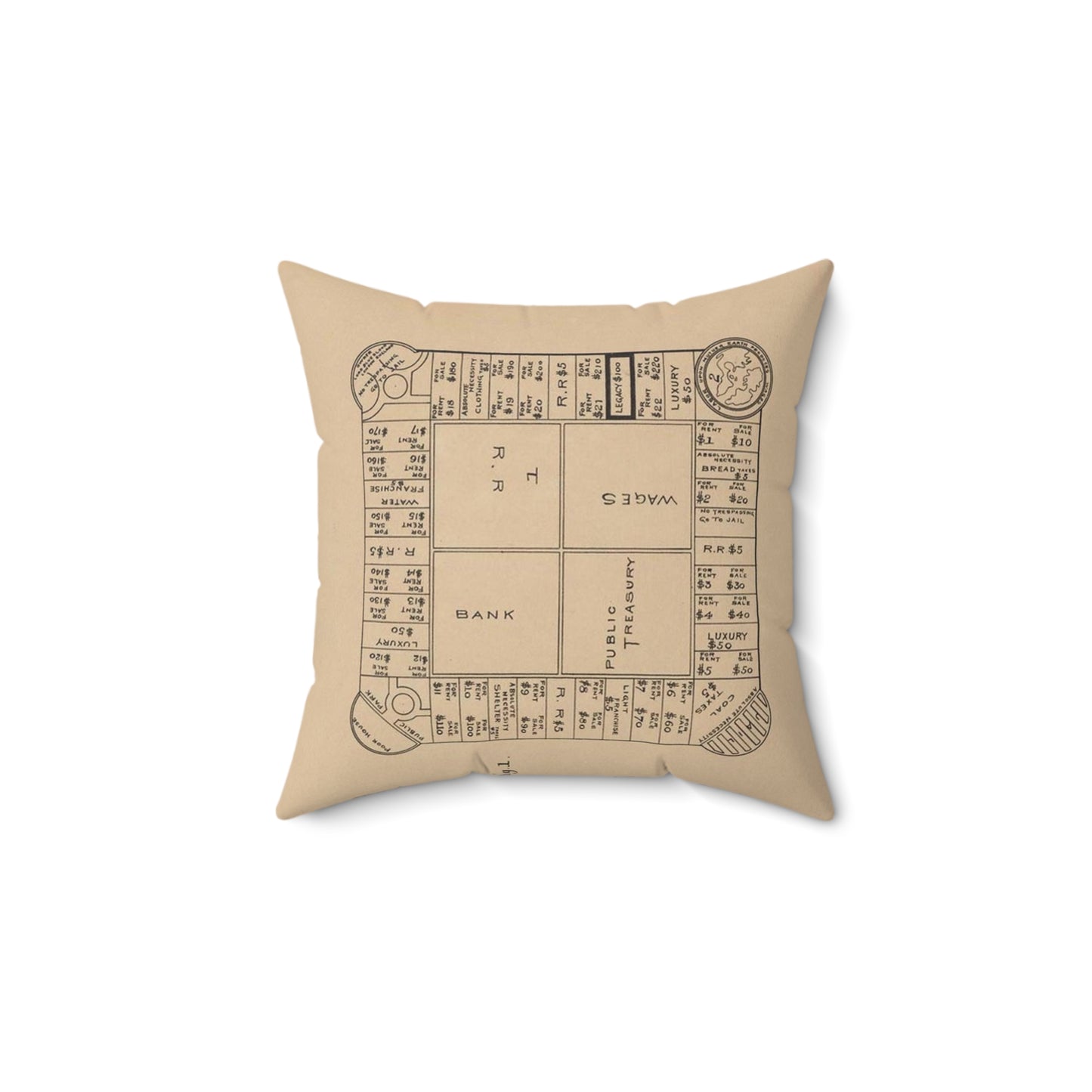 Patent Drawing of Engine - Drawing for a Game Board Public domain image Decorative Accent Square Pillow