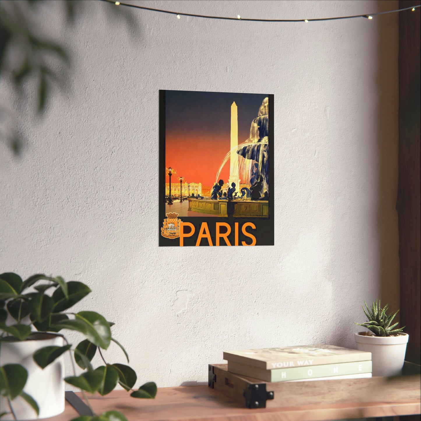 Paris. Vintage Travel Poster. - Art Deco public domain image High Quality Matte Wall Art Poster for Home, Office, Classroom
