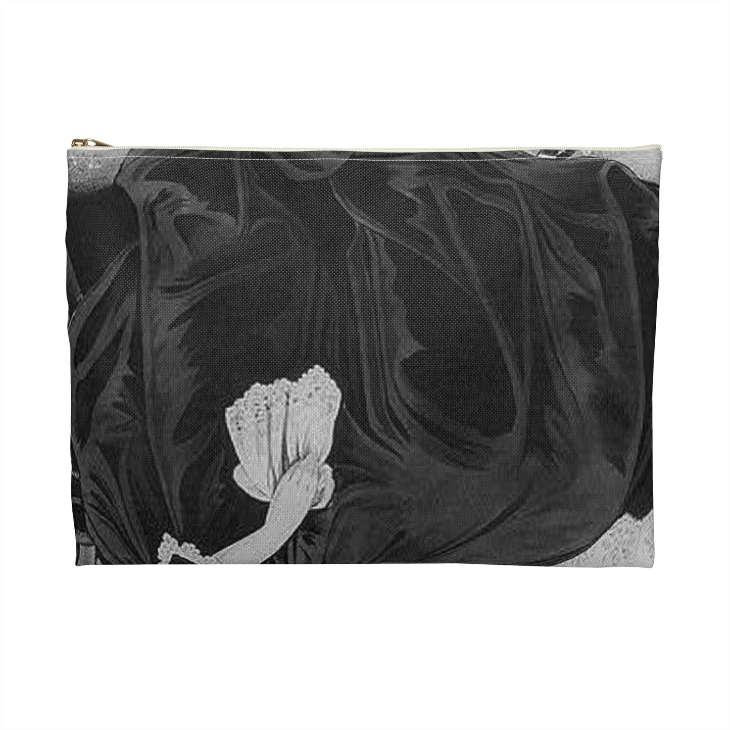 Amelia - Print, Library of Congress collection Large Organizer Pouch with Black Zipper
